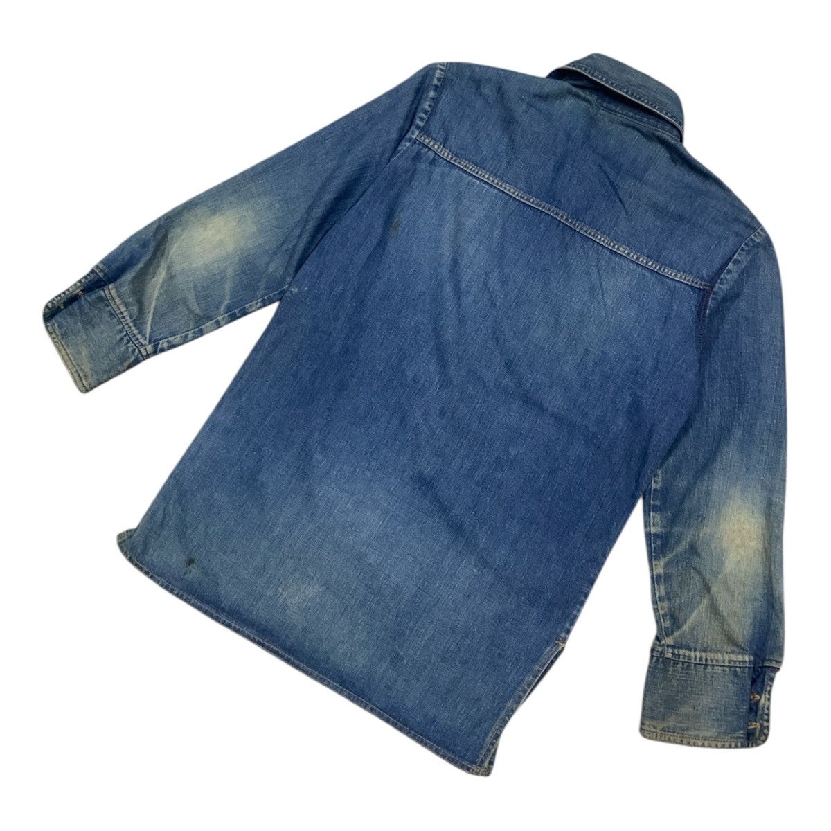 Vintage Vtg 60's 70's Bar C Ranchwear 4 Pocket Denim Work Shirt Size US M / EU 48-50 / 2 - 6 Thumbnail