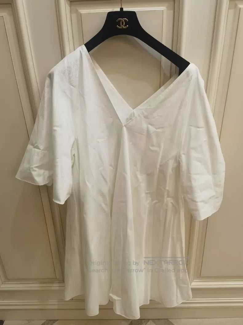 The row White V-neck dress