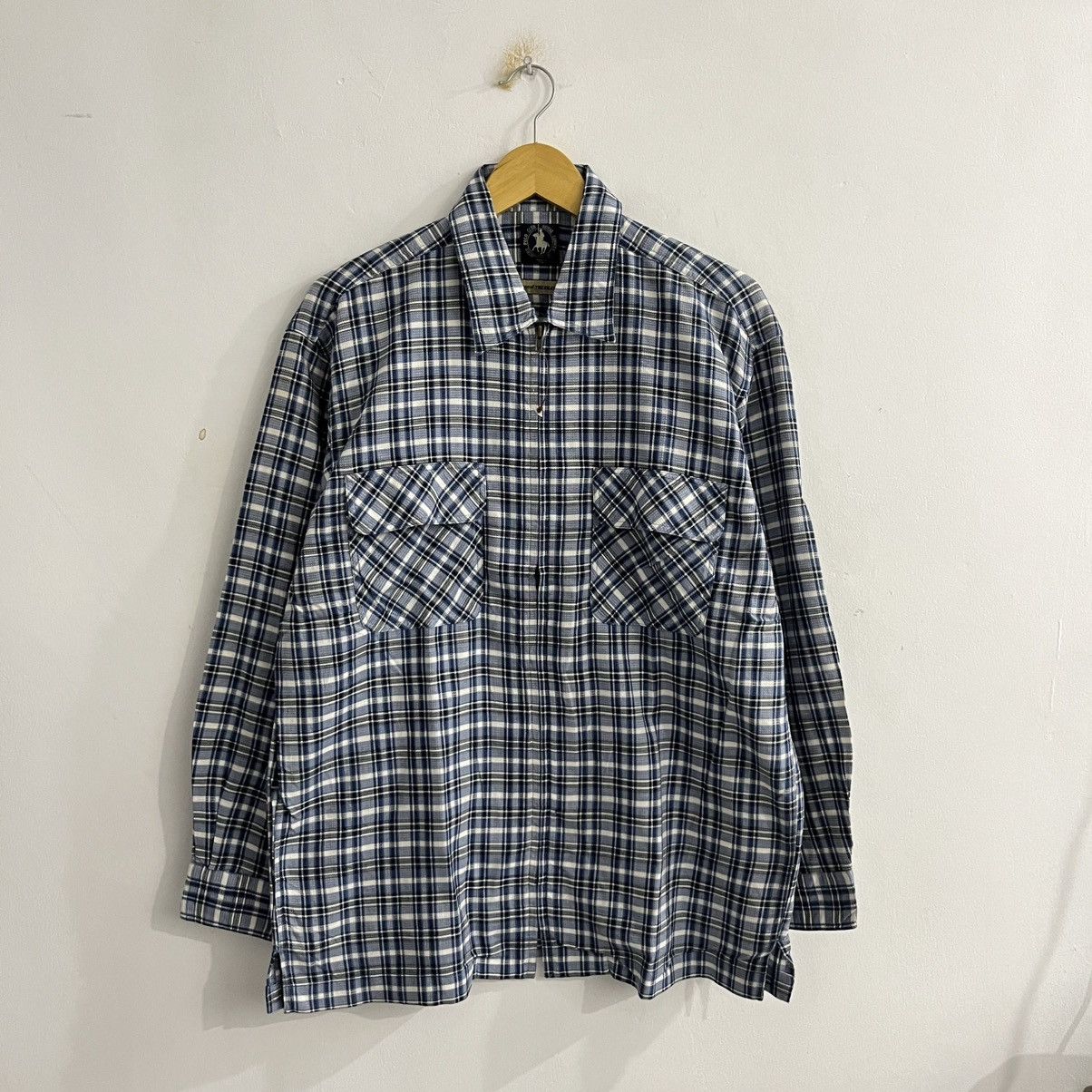 Japanese Brand Polo Club Plaid Zip Shirt Size US L / EU 52-54 / 3 - 1 Thumbnail