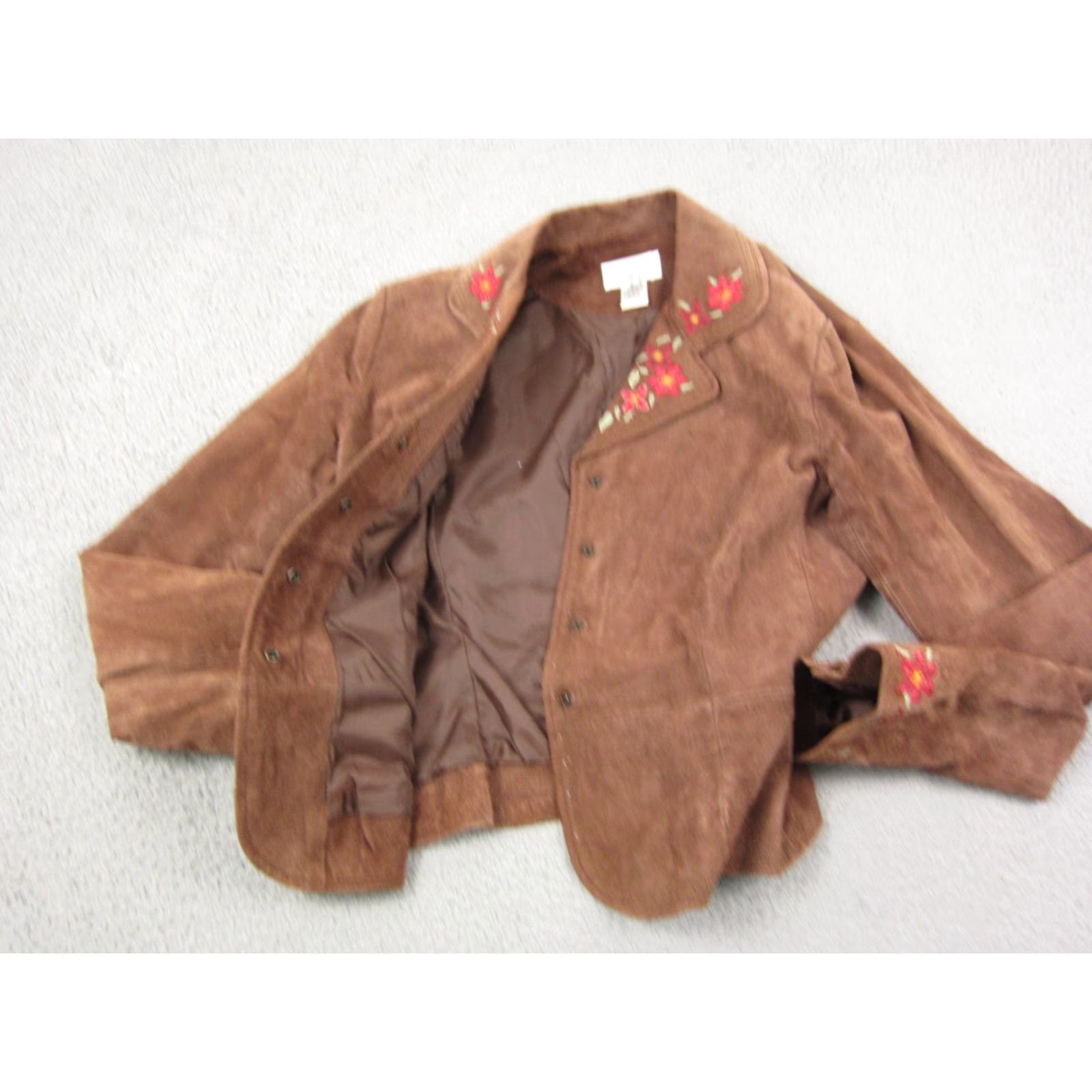 Vintage Vintage Chadwicks Leather Jacket Womens 16 Brown Embroidered Floral Western Boho Leather Jacket Brown Embroidered Western 16 Womens Size XXL / US 16-18 / IT 52-54 - 5 Thumbnail