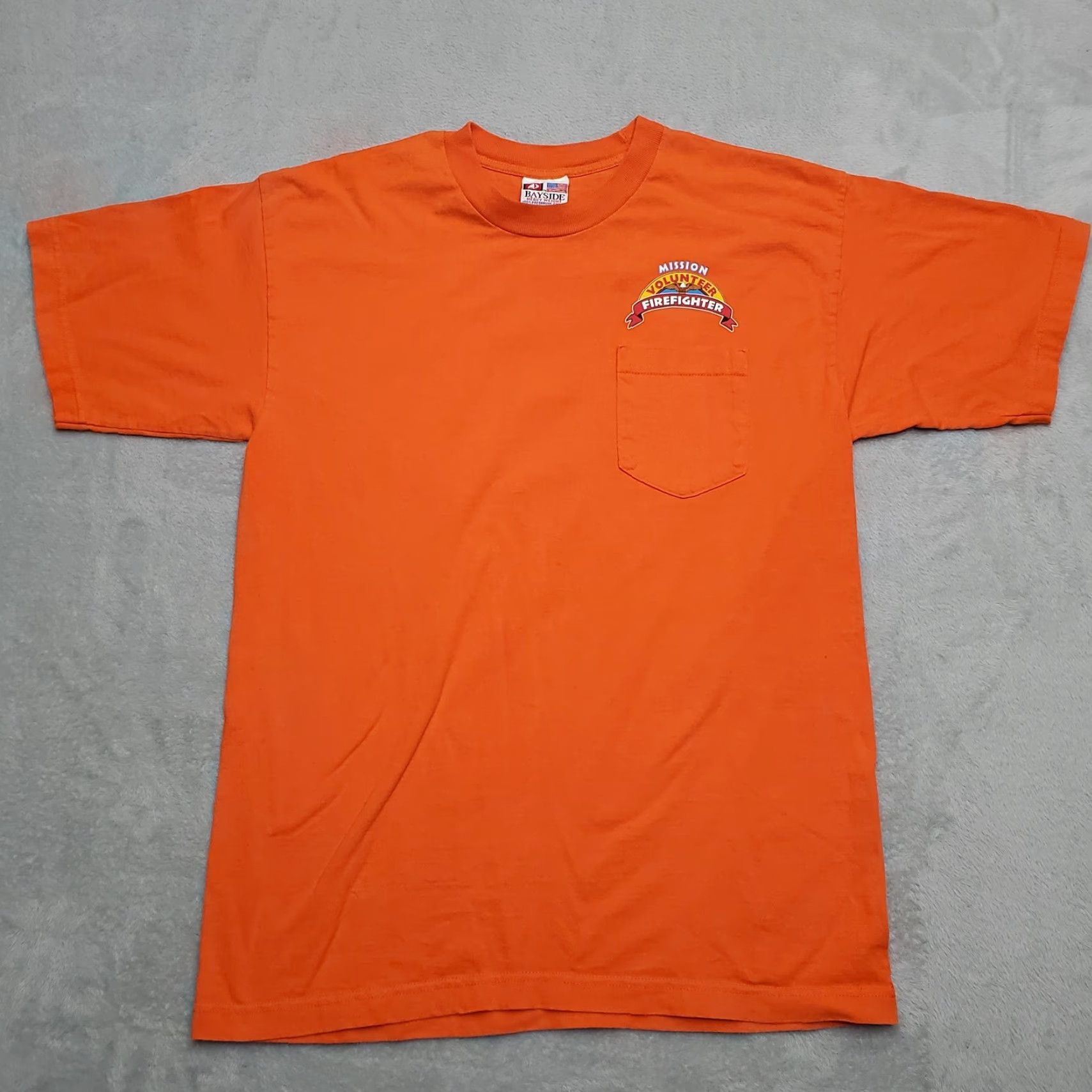 Vintage VTG Firefighter Shirt Men L Orange Mission Montana Flathead Volunteer TEE Size US L / EU 52-54 / 3 - 3 Thumbnail