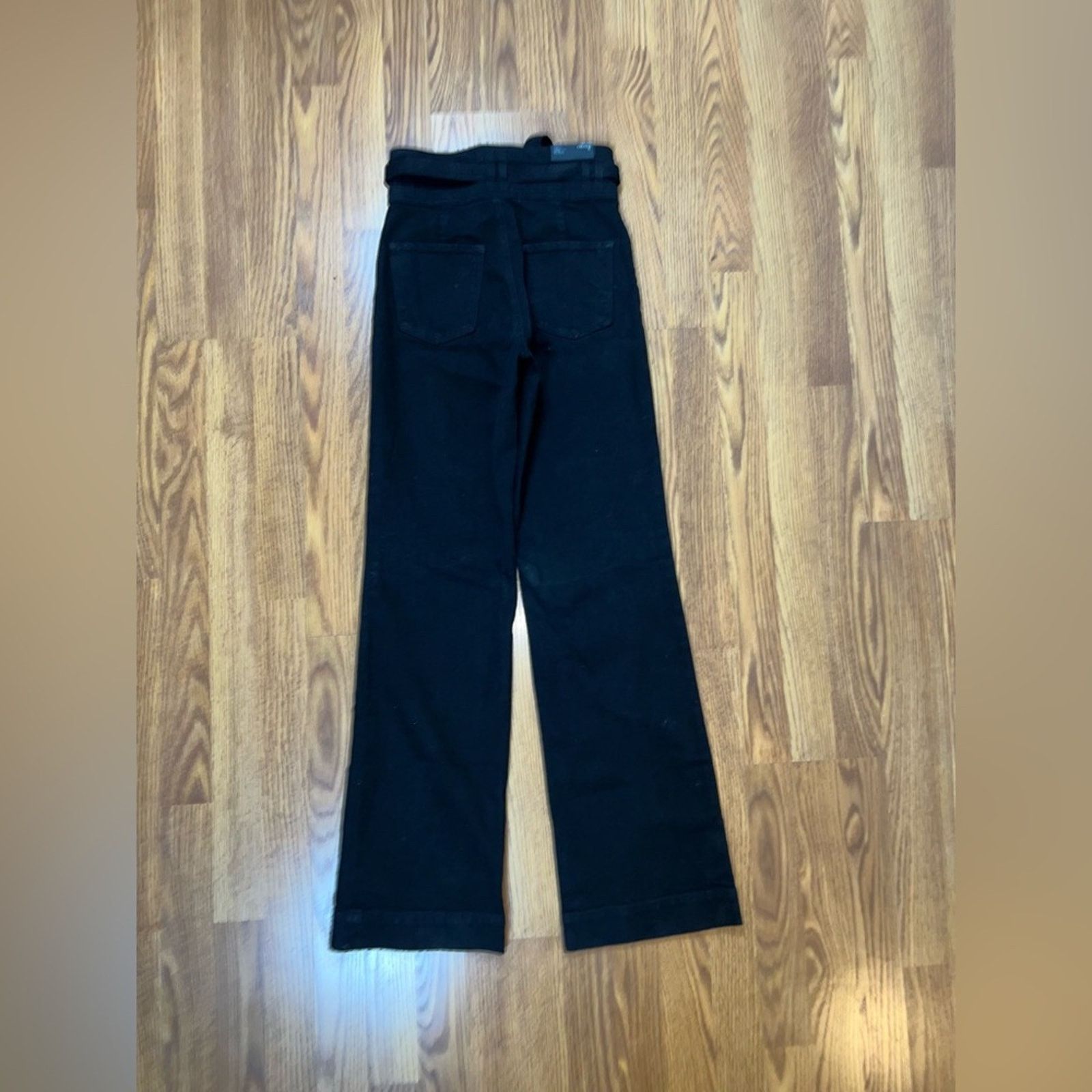 J Brand New J Brand Sukey Wide Leg Tie Waist Black Denim Jeans! Size 26" / US 2 / IT 38 - 4 Thumbnail