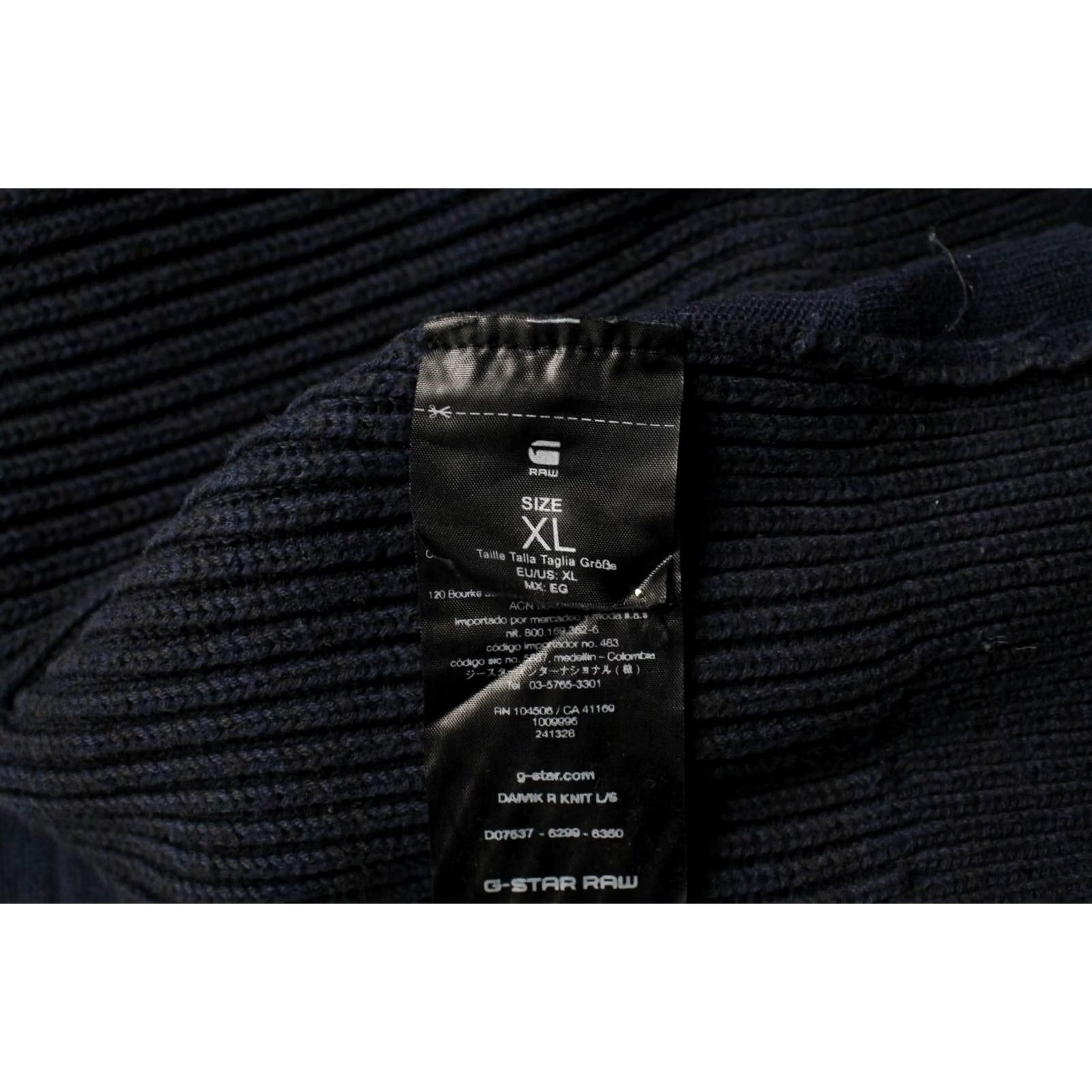 G-Star G-STAR Men's XL Pullover Crew Neck Blue Jumper Damk R Knit L/S Size US XL / EU 56 / 4 - 7 Thumbnail