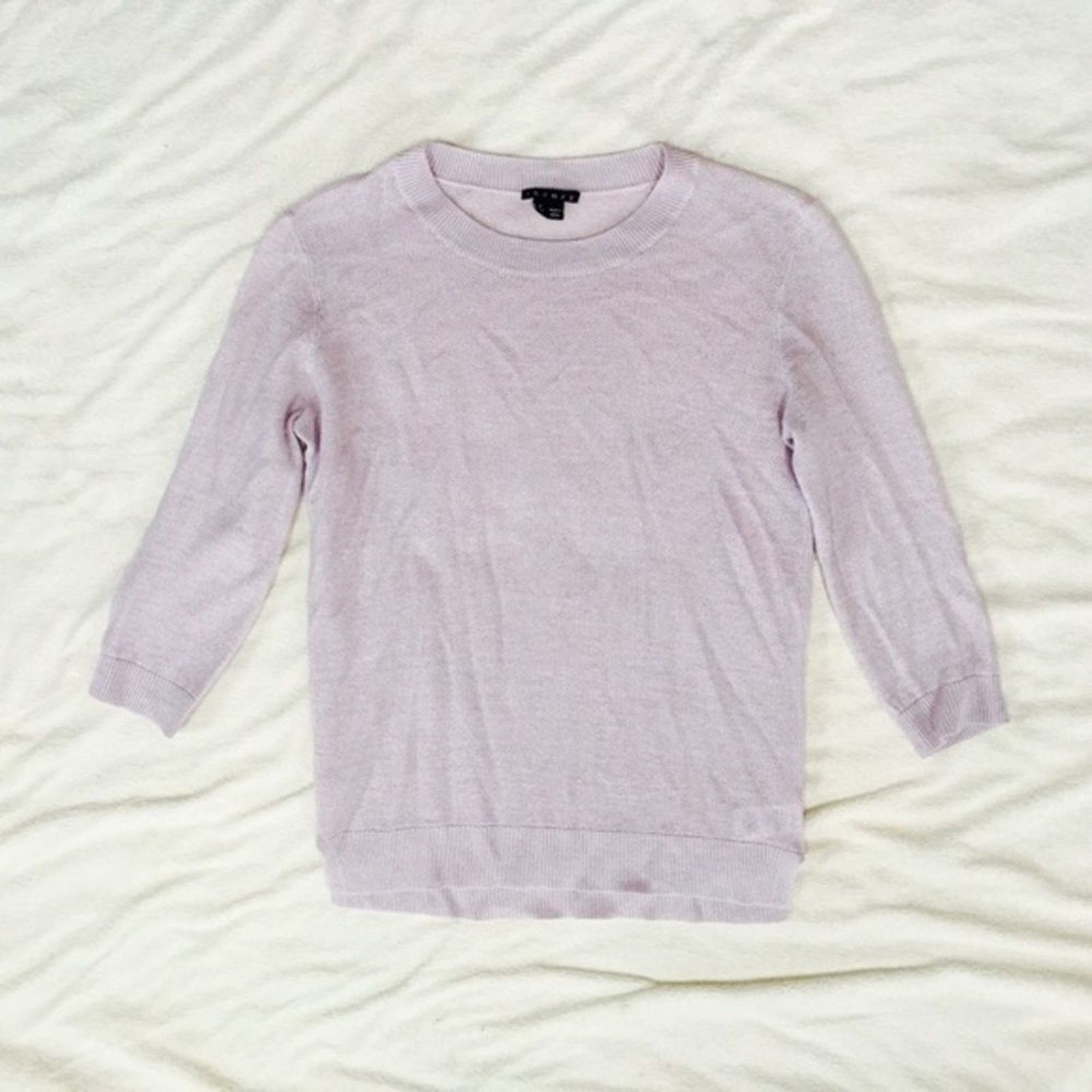 Theory Theory thin knit lilac crewneck 3/4 sleeve sweater | Sz S Size S / US 4 / IT 40 - 2 Thumbnail