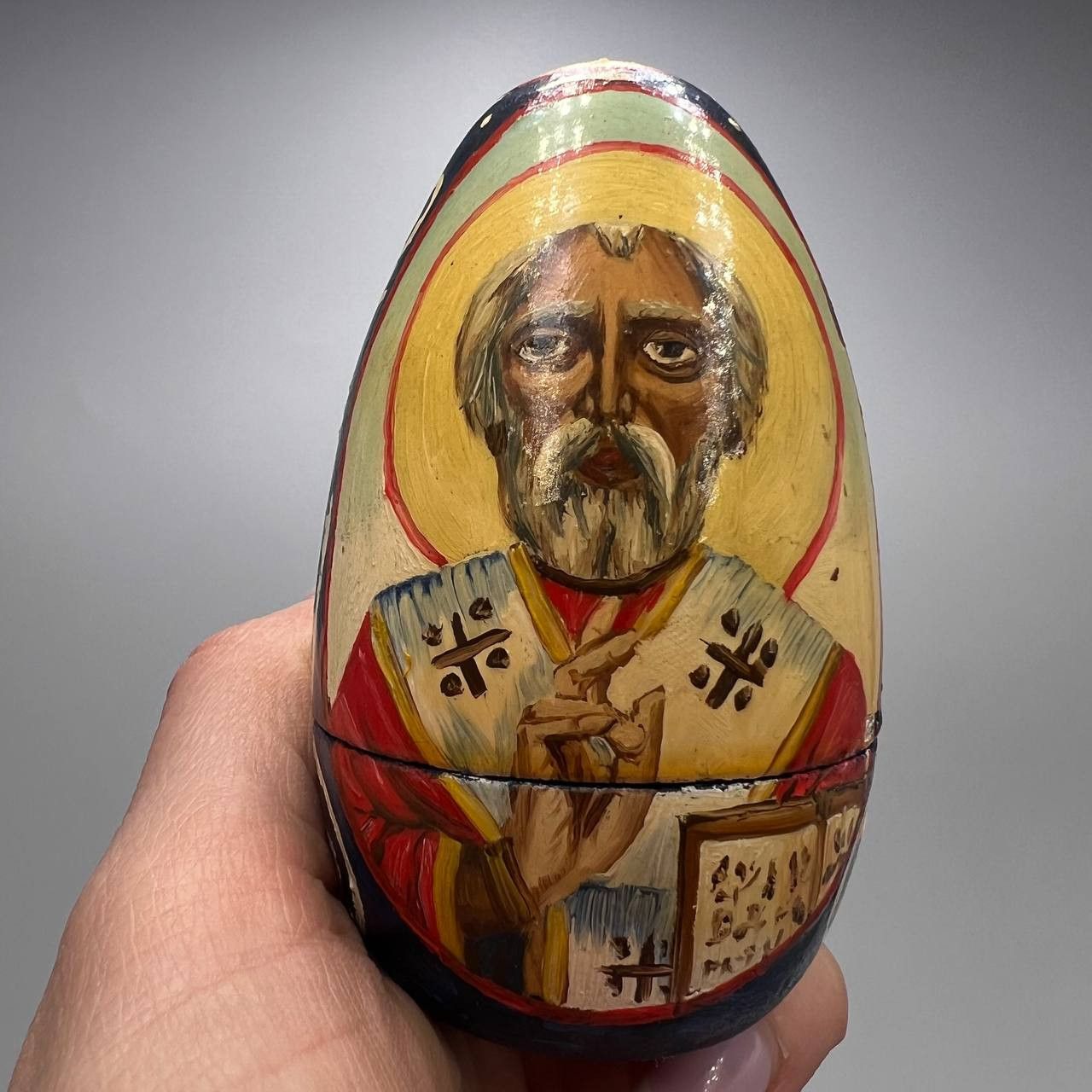 Vintage Vintage Wooden Egg Box Icon St Nicholas Church Size ONE SIZE - 2 Thumbnail