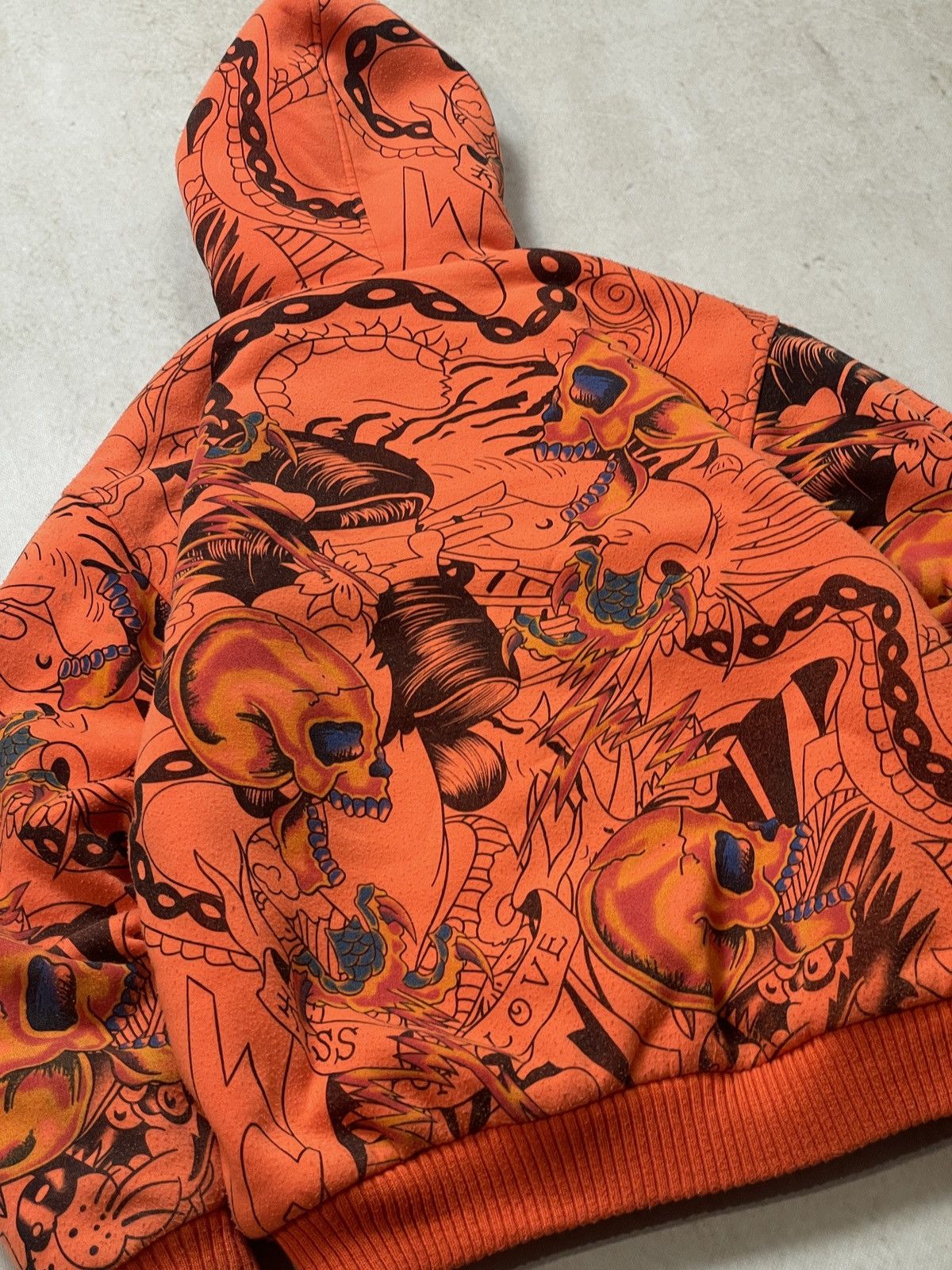 Christian Audigier 🔥Y2K VINTAGE REALLY POINT WOLF JAW JACKET MOHAIR ZIP HOODIE🔥 Size US L / EU 52-54 / 3 - 4 Thumbnail
