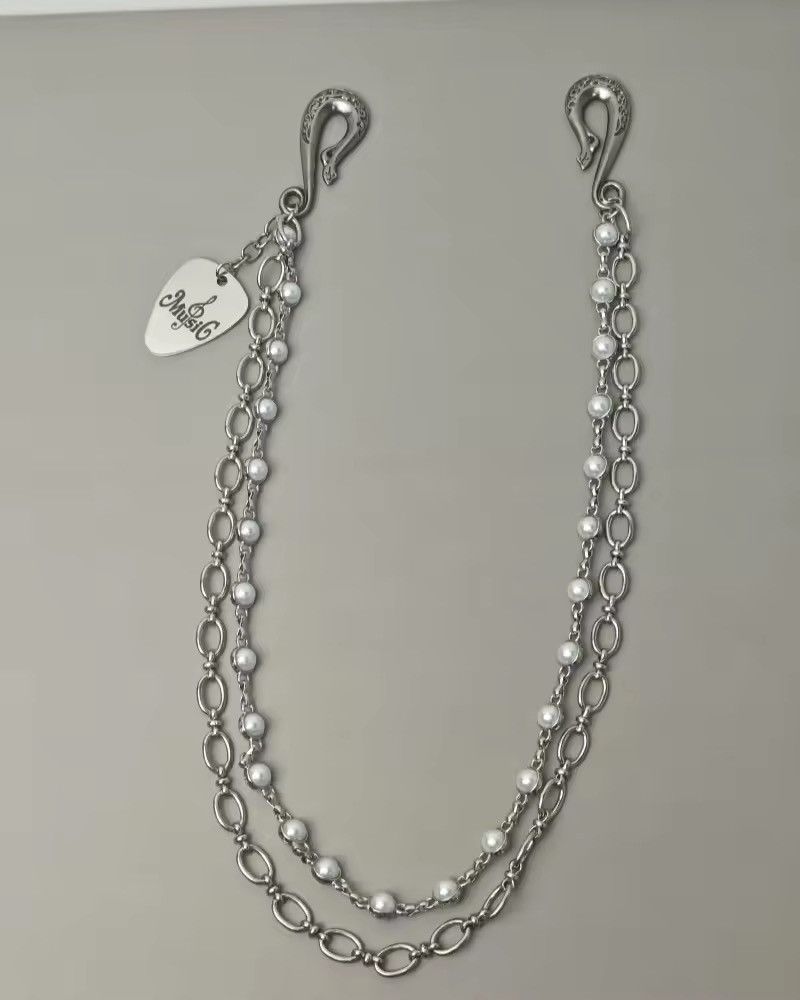 Japanese Brand × Jewelry Guitar Pick Metal Pearl Double-deck Pants Chain Size ONE SIZE - 2 Thumbnail