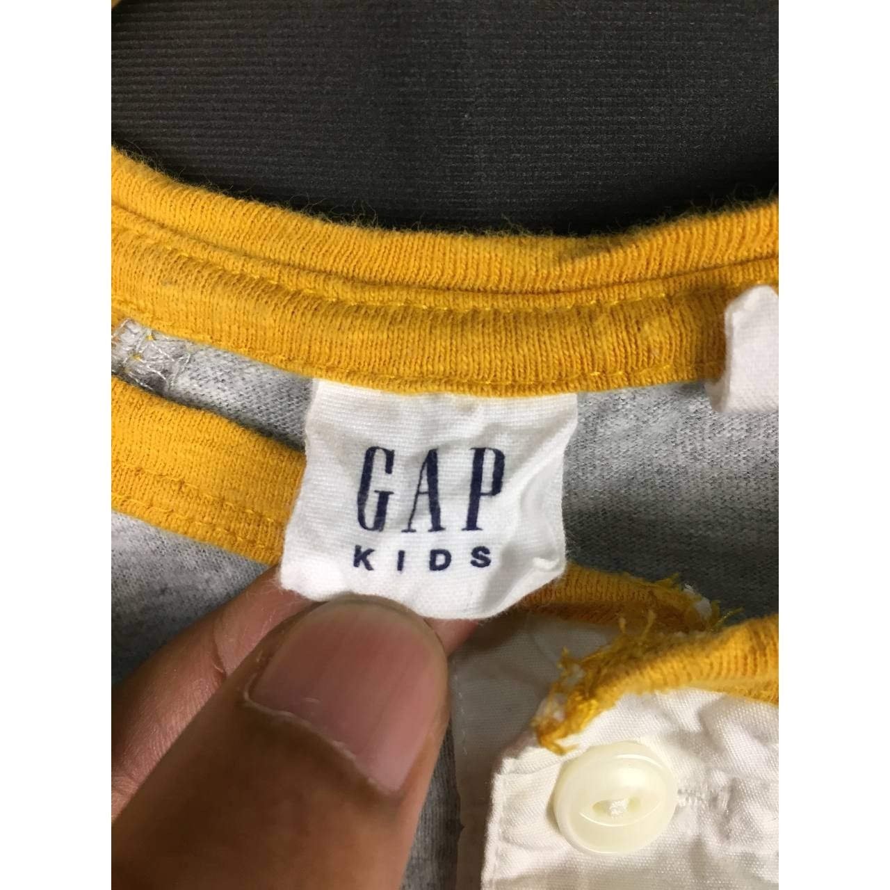 Gap × Vintage GAP Striped Sleeve Henley Neck Longsleeve Tee Youth XXL Size US S / EU 44-46 / 1 - 10 Thumbnail
