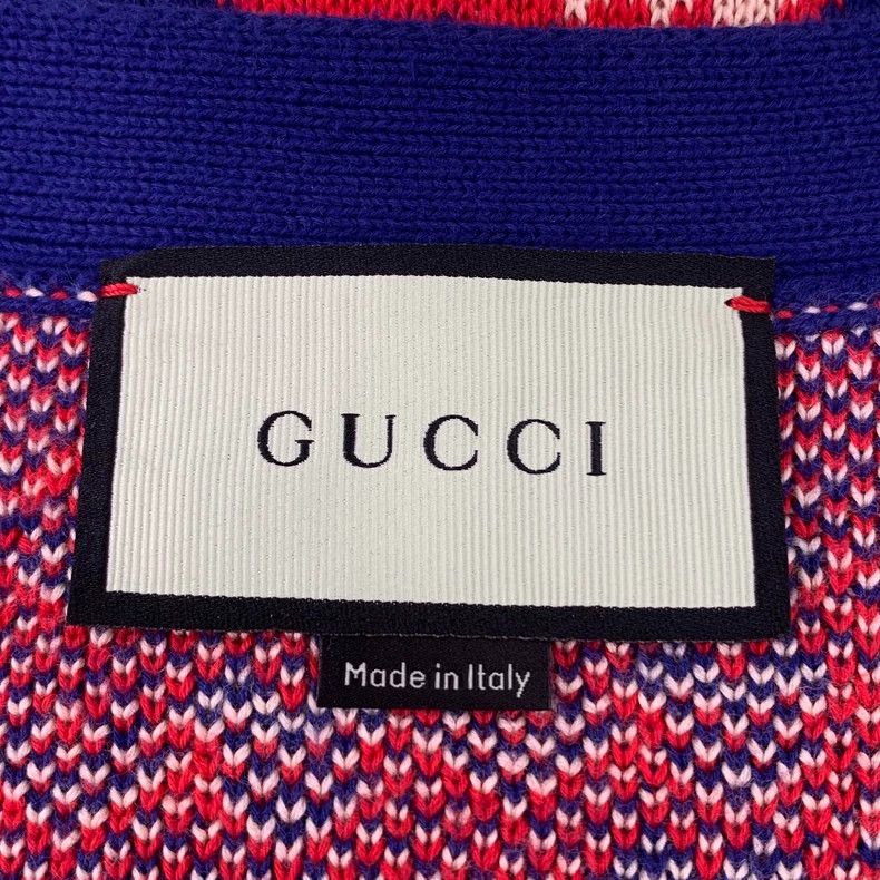Gucci Gucci Blue red apple cotton knitted cardigan jacket 2502-Ne Size US XS / EU 42 / 0 - 5 Thumbnail