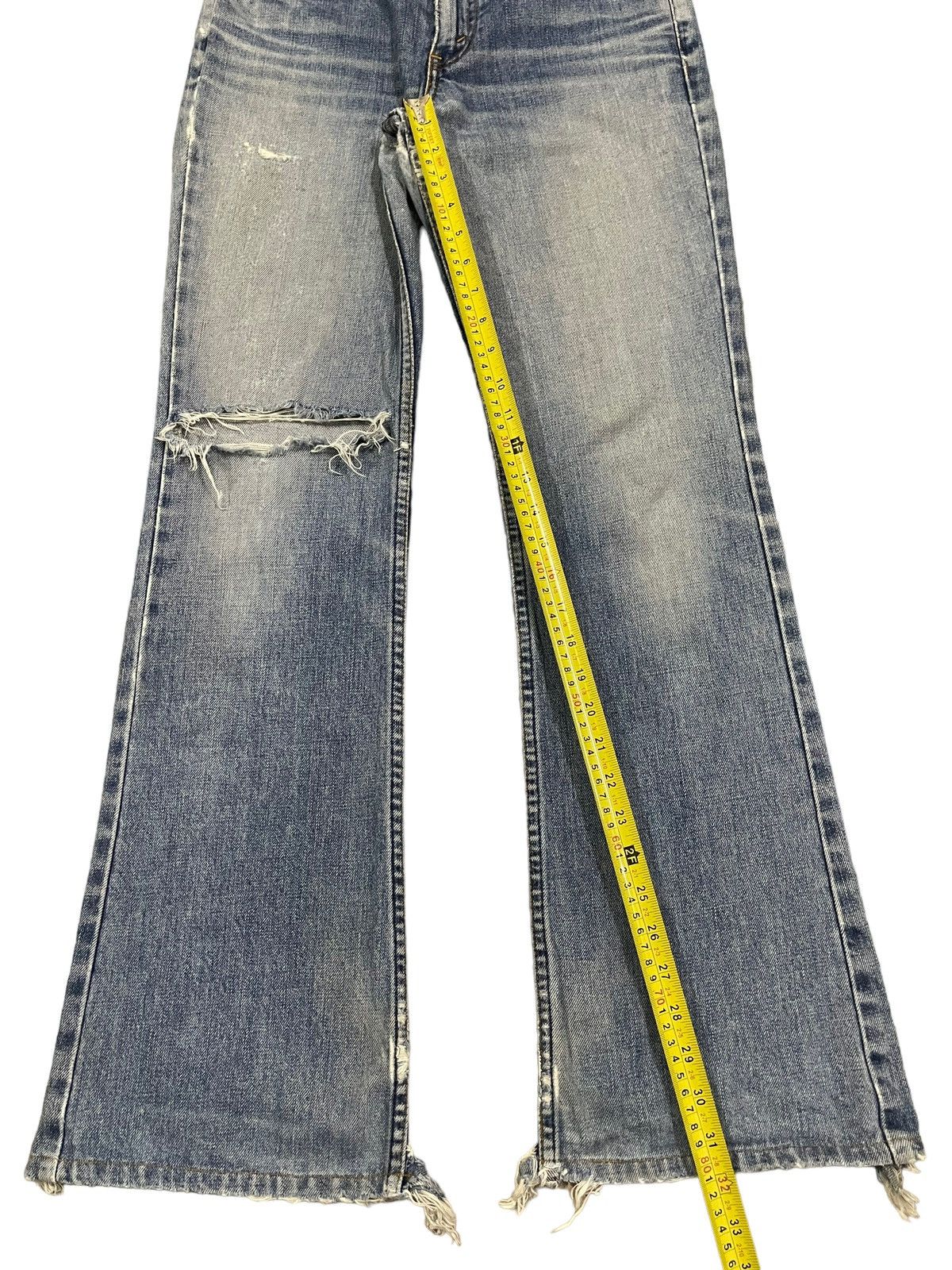 Levi's Vintage Japan 80s Levis Blue Wash Distressed Flare Jeans Size US 29 - 14 Thumbnail