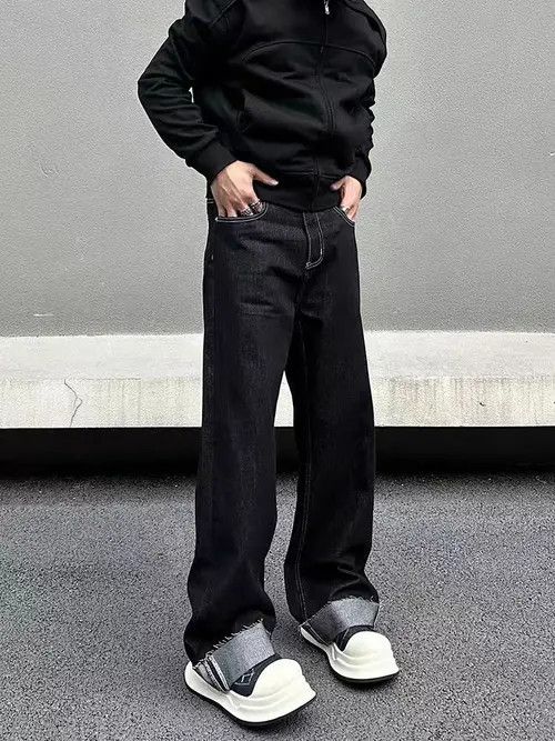 Japanese Brand Mikami x Ayano Vintage Street Aged Loose Casual Black Jeans Size US 32 / EU 48 - 1 Thumbnail