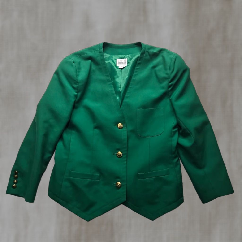 Vintage Vintage Leslie Fay Green Jacket Coat Long Sleeve Adult Women's Size 16 Size XXL / US 16-18 / IT 52-54 - 1 Thumbnail