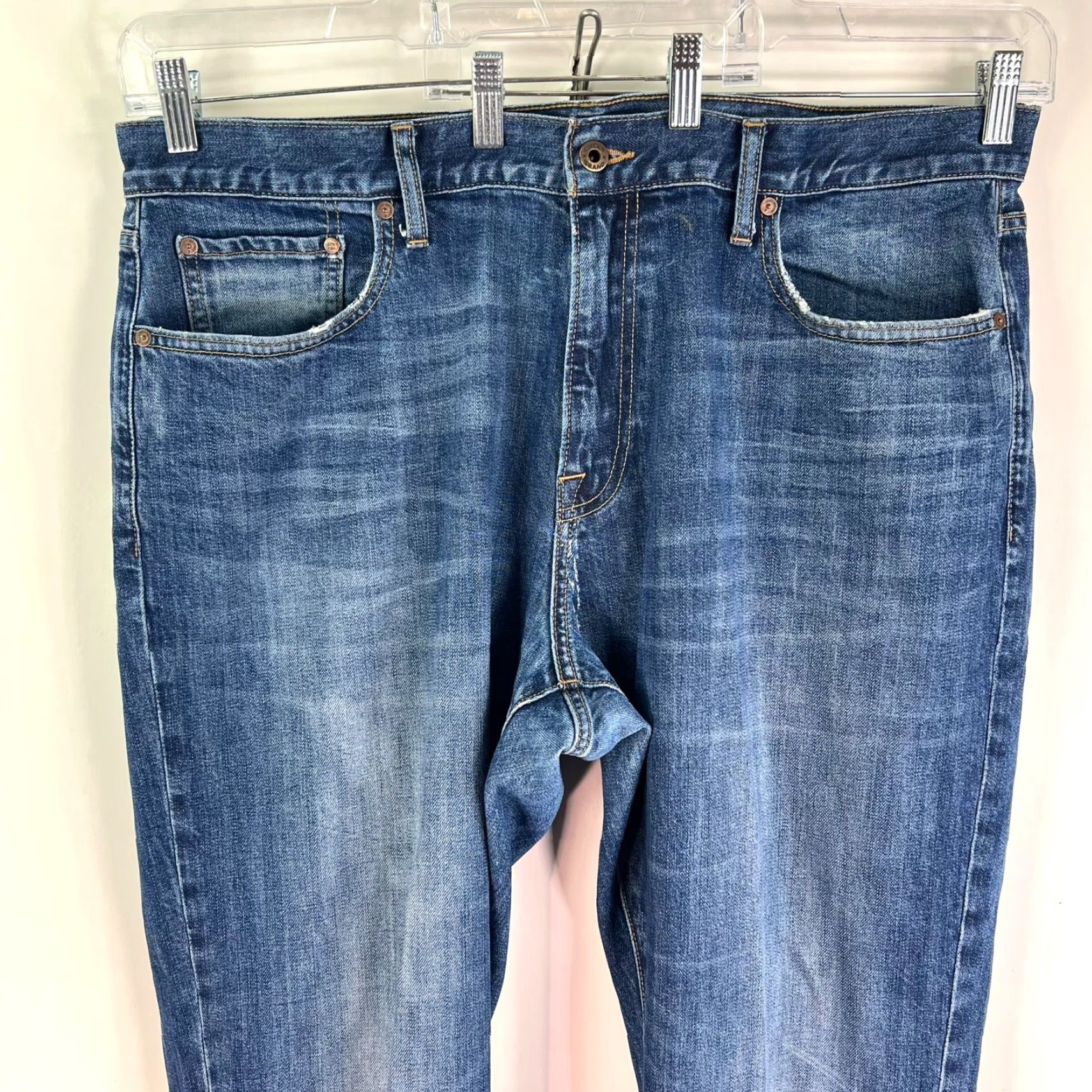 Lucky Brand Lucky Brand 410 Jeans Mens Slim Straight 40 Blue 90s Logo USA 5-Pocket Denim Regular Fit High Rise Straight Leg 30in Inseam Size US 40 / EU 56 - 2 Thumbnail
