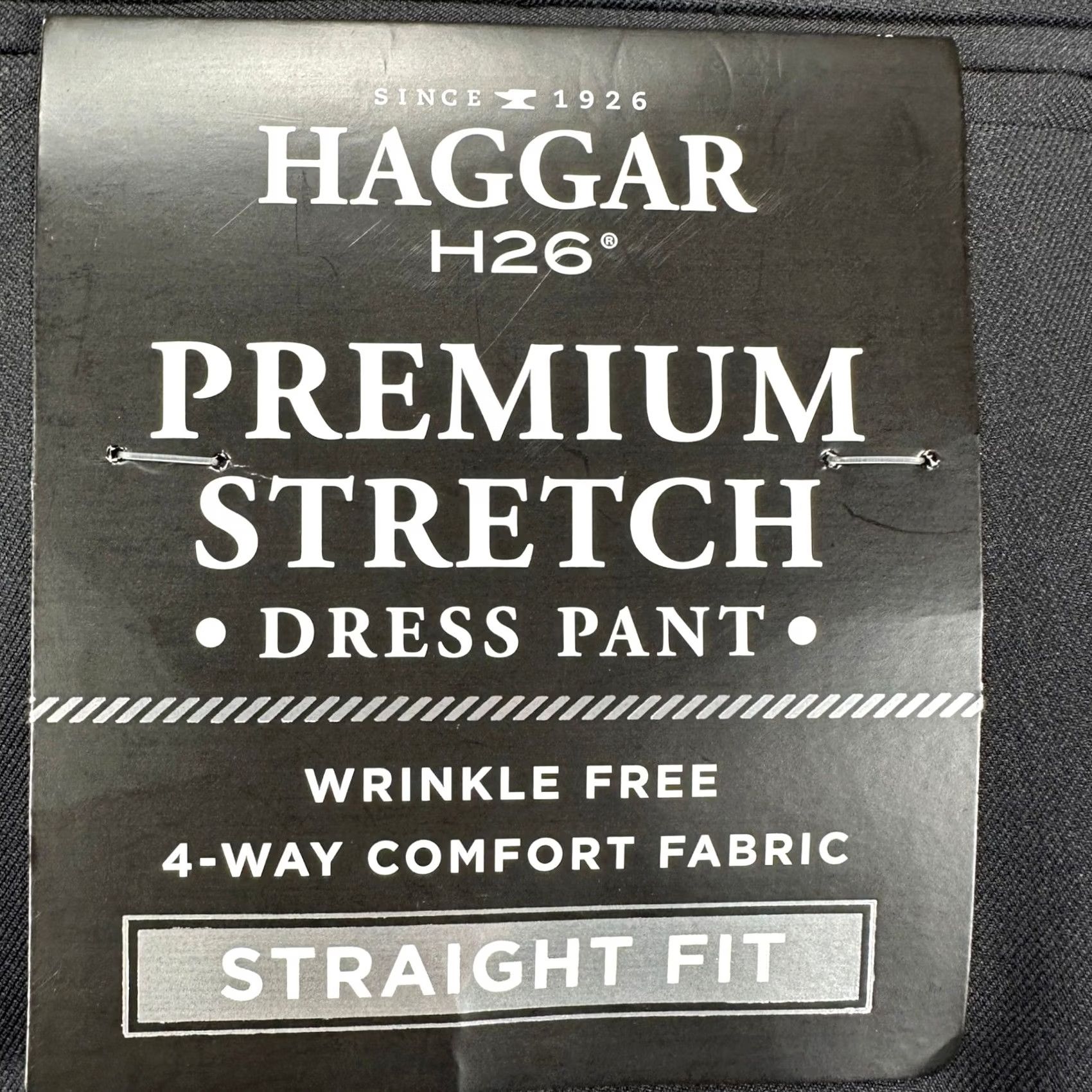 Haggar VINTAGE? Haggar H26 Pants Dress Men 38X30 Black Straight Fit Flat Front Wrinkle Free NEW Size US 38 / EU 54 - 2 Thumbnail