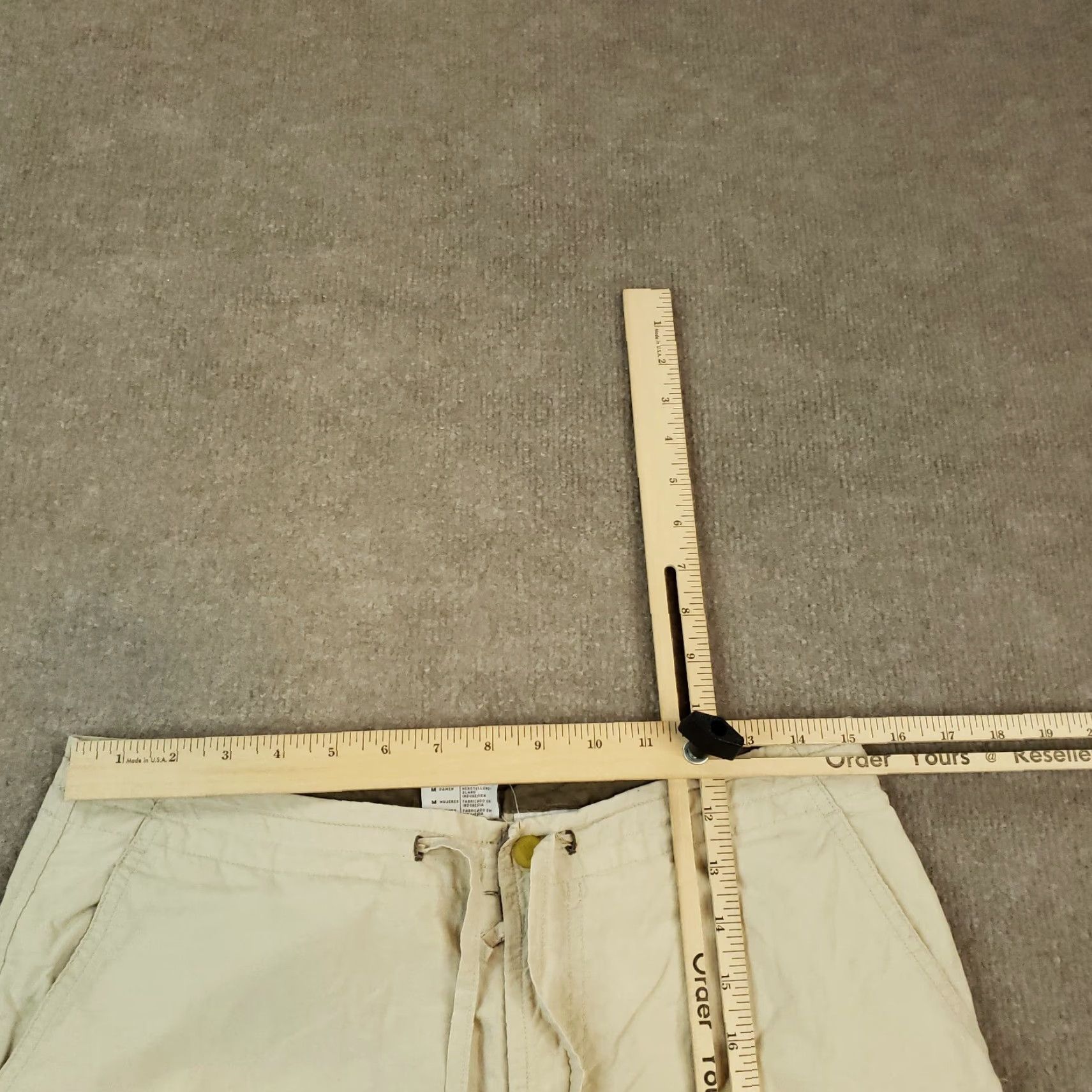 Vintage Columbia Pants Womens S 30x23 Beige Cropped Pockets Hiking Drawstring Casual Size 28" / US 6 / IT 42 - 4 Thumbnail