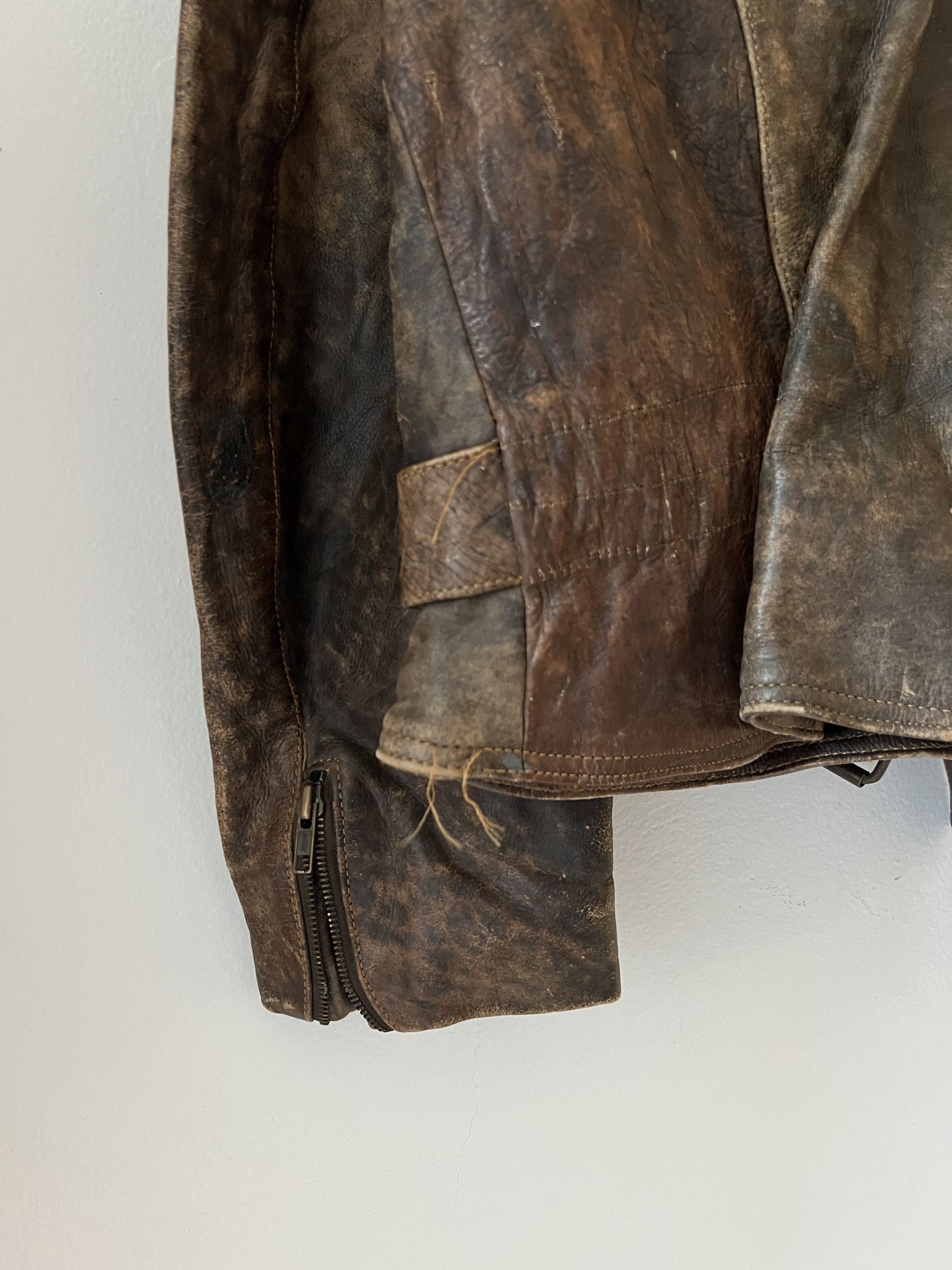 Indian Motorcycle × Vintage THRASHED 80s ECHT LEDER MOTORCYCLE LEATHER JACKET Size US M / EU 48-50 / 2 - 8 Thumbnail