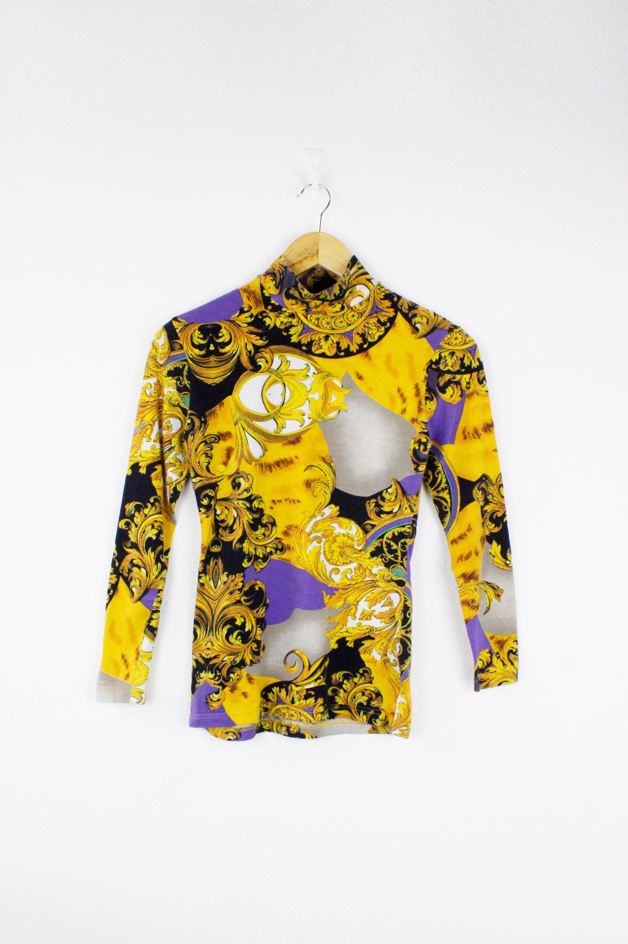 MCM × Vintage Womens Vintage MCM Golden Baroque Printed Pullover Top Size M / US 6-8 / IT 42-44 - 1 Thumbnail