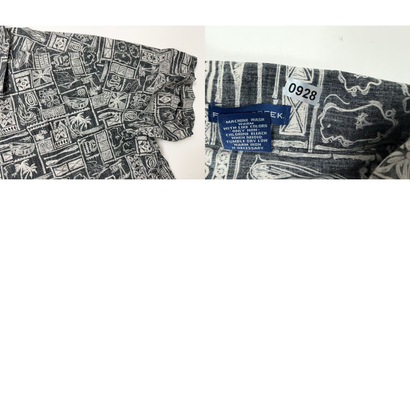 Vintage VINTAGE Falls Creek Hawaiian Shirt 2XL Button-Up Short Sleeve Cotton Geometric Tribal Black 90s Beach Hawaiian Mens Shirt Size US XXL / EU 58 / 5 - 10 Thumbnail