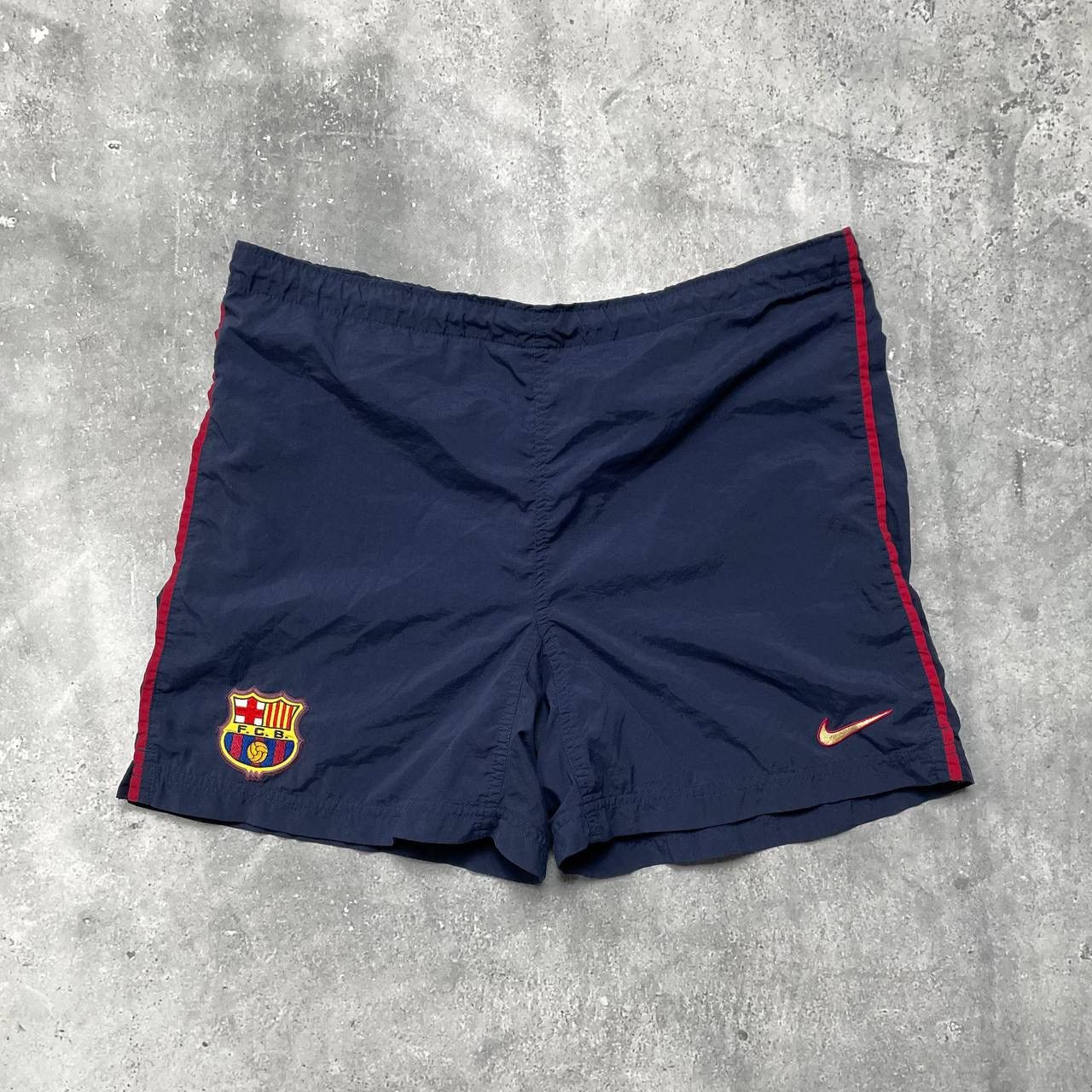 Nike × Vintage Vintage 90s Nike FC Barcelona Soccer Shorts Blue Size M Size US 30 / EU 46 - 1 Thumbnail