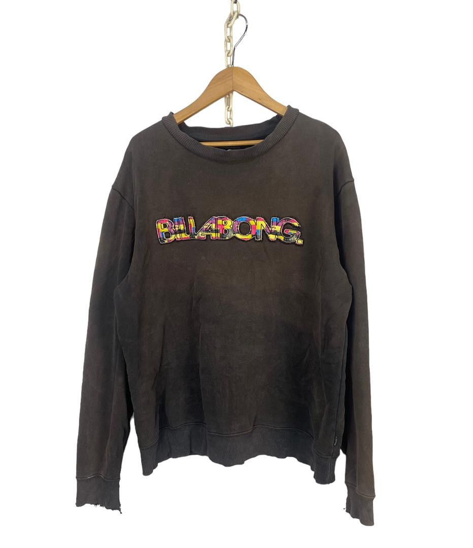 image of Billabong Spellout Distressed Sweatshirt in Distressed Brown, Men's (Size XL)