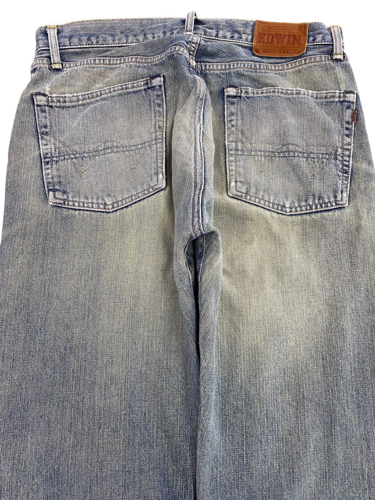 Edwin Edwin X Selvage Faded Wash Ripped Style Straight Leg Jeans Size US 33 - 4 Thumbnail