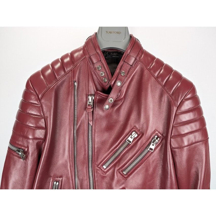 Tom Ford o1rshd1 Leather Jacket in Burgandy Size US L / EU 52-54 / 3 - 6 Thumbnail