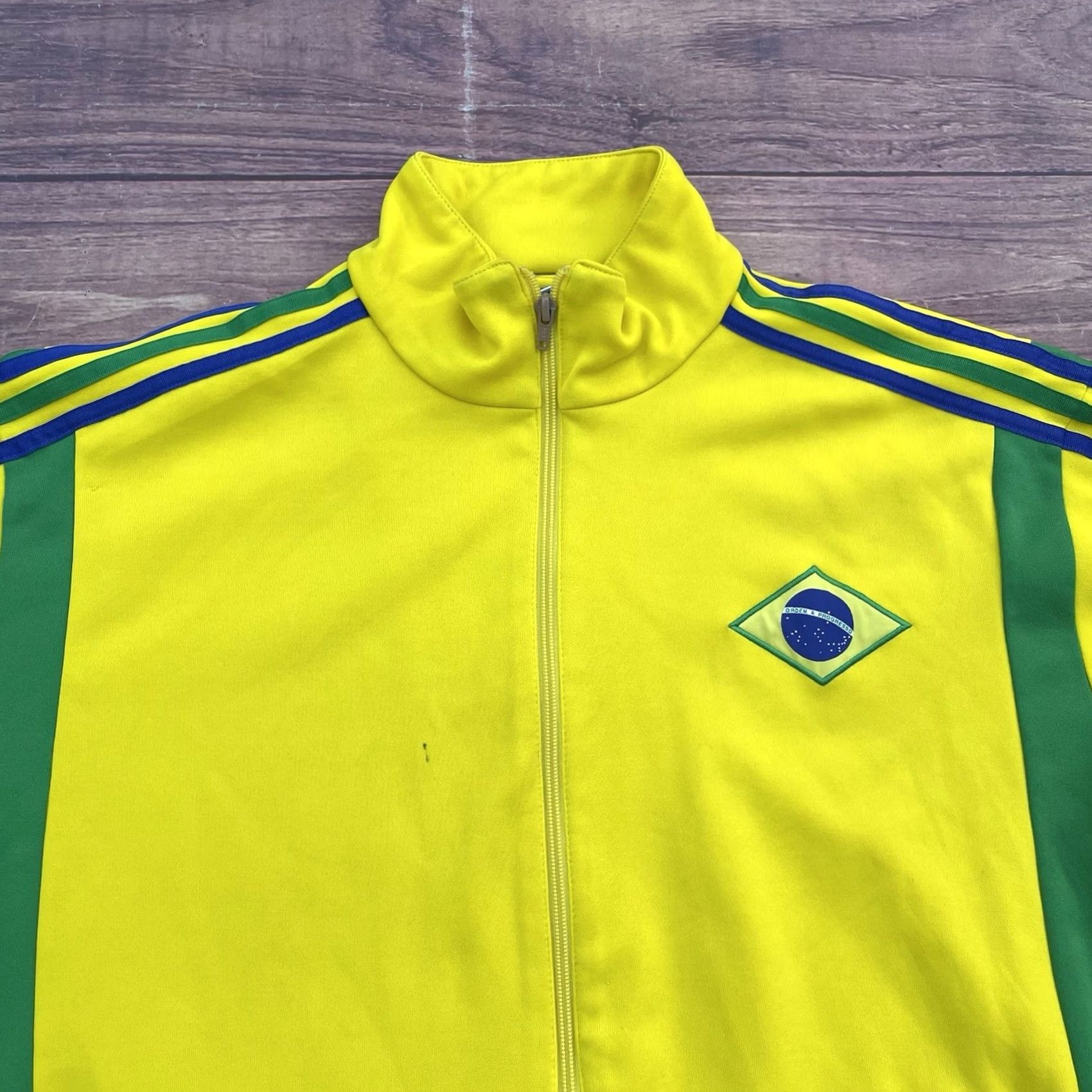 Adidas Adidas Yellow Track Jacket Mens 2XL Brazil National Team 2006 World Cup Soccer Size US XXL / EU 58 / 5 - 2 Thumbnail