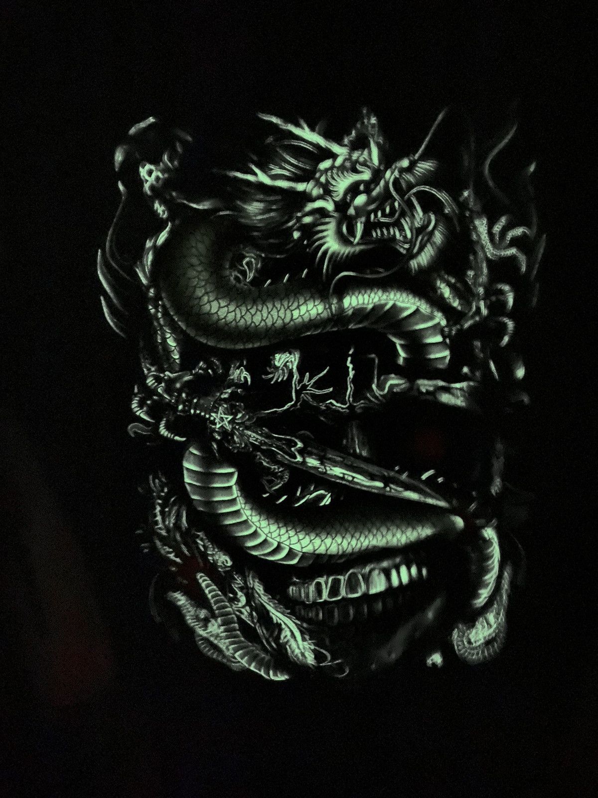4GSELLER 💀 Vintage Y2K Skull Death Dragon Japan Style T-Shirt Rare Size US XL / EU 56 / 4 - 2 Thumbnail