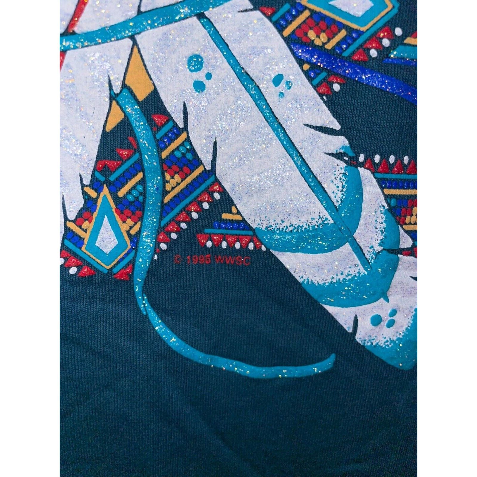 Jerzees 90s Black Hills Native American Tribal Green Shirt Graphic Size US L / EU 52-54 / 3 - 5 Thumbnail