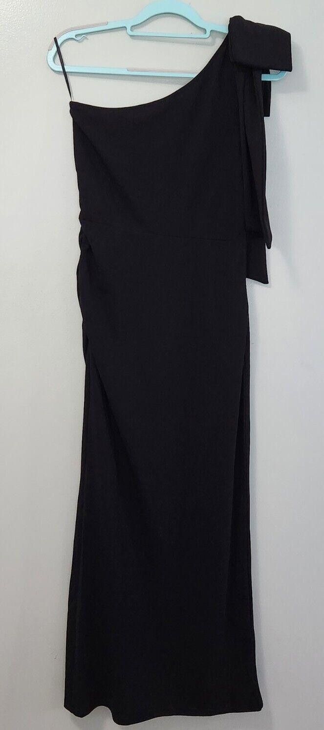 Designer Pretty Little Garden Dress Medium Black One Shoulder Slit Size M / US 6-8 / IT 42-44 - 5 Thumbnail