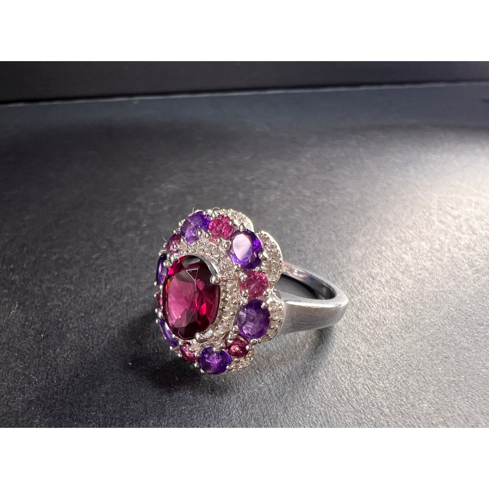 Other NEW rhodolite garnet and amethyst ring in 925 silver size 7 Size ONE SIZE - 10 Thumbnail