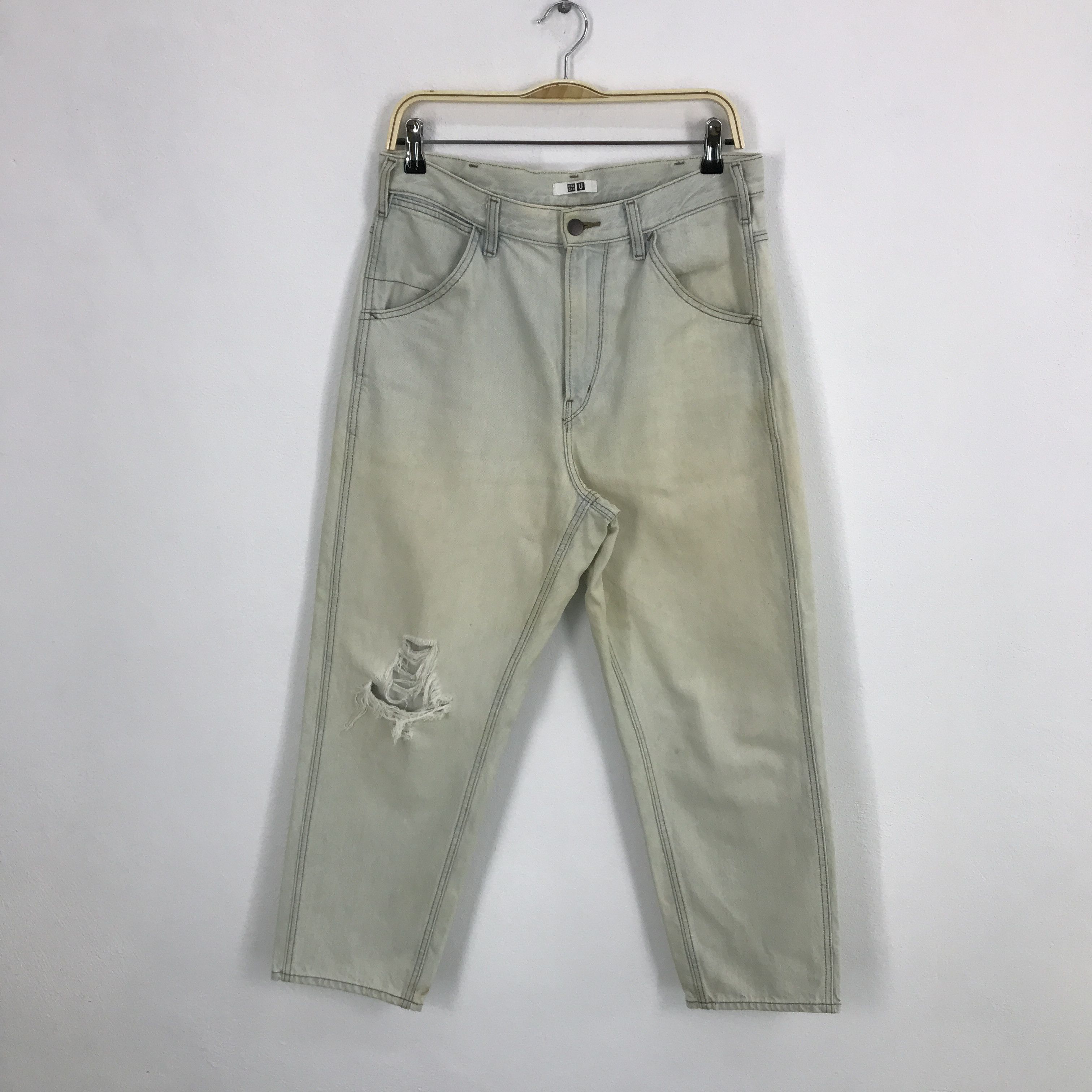 JW Anderson × Uniqlo Jw Anderson x uniqlo baggy Distressed jean pants Size US 30 / EU 46 - 1 Thumbnail
