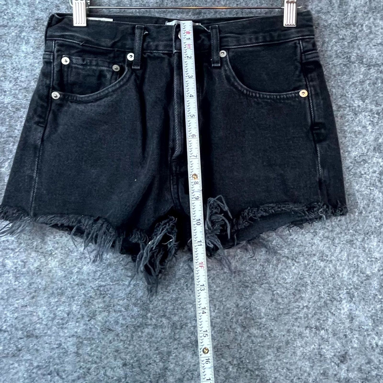 Agolde Agolde Cut Off Shorts Women 23 Black Frayed Hem Grunge 90s Size 25" / US 0 / IT 36 - 6 Thumbnail