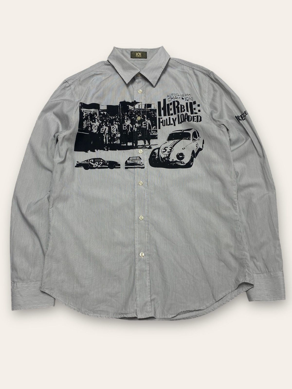 Iceberg 90s Vintage ICE ICEBERG HERBIE Legendary Car Grey Button Up Size US M / EU 48-50 / 2 - 1 Thumbnail
