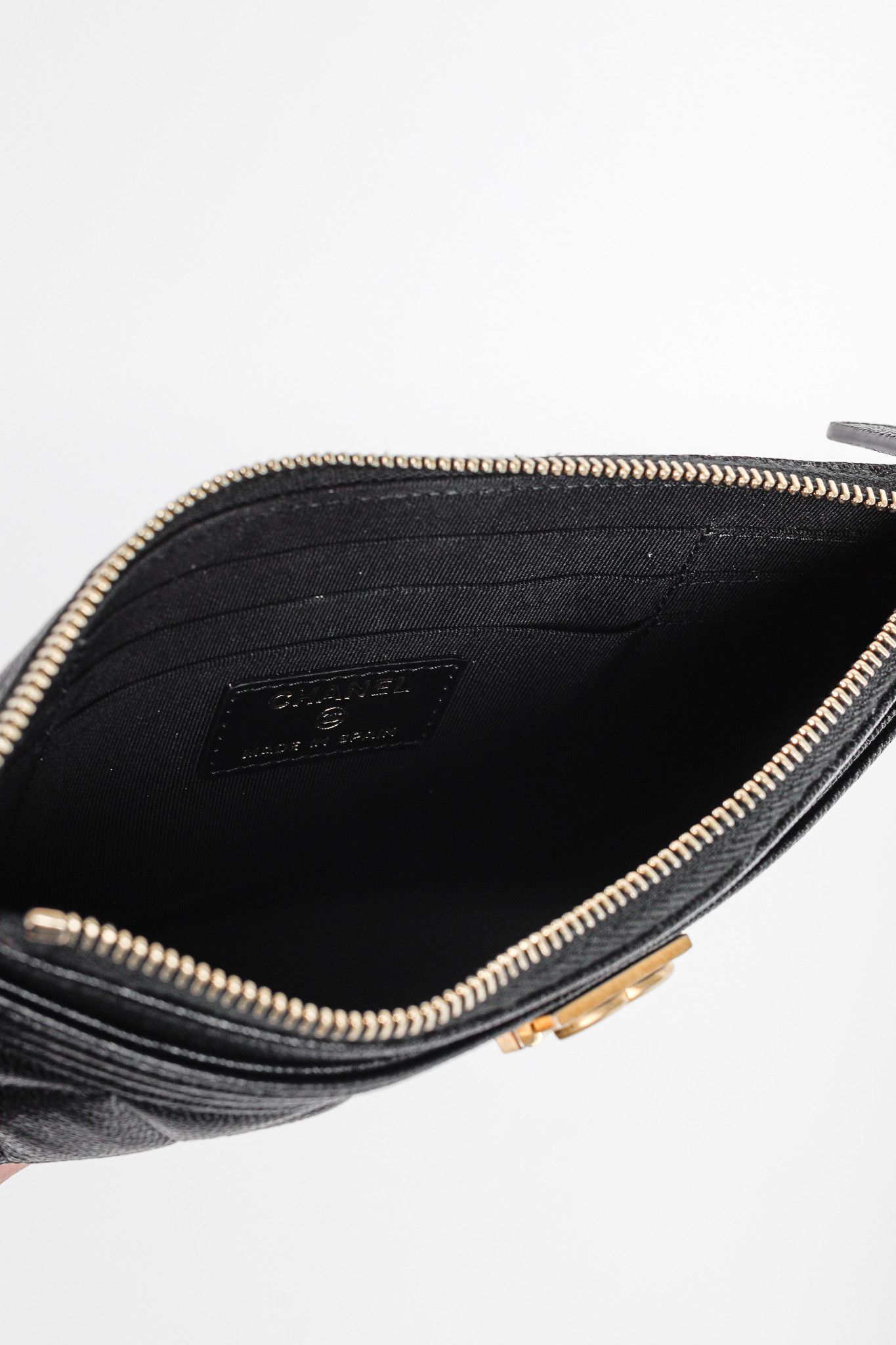 Chanel Chanel Black Caviar Leather Quilted Boy Zip Pouch Size ONE SIZE - 8 Thumbnail