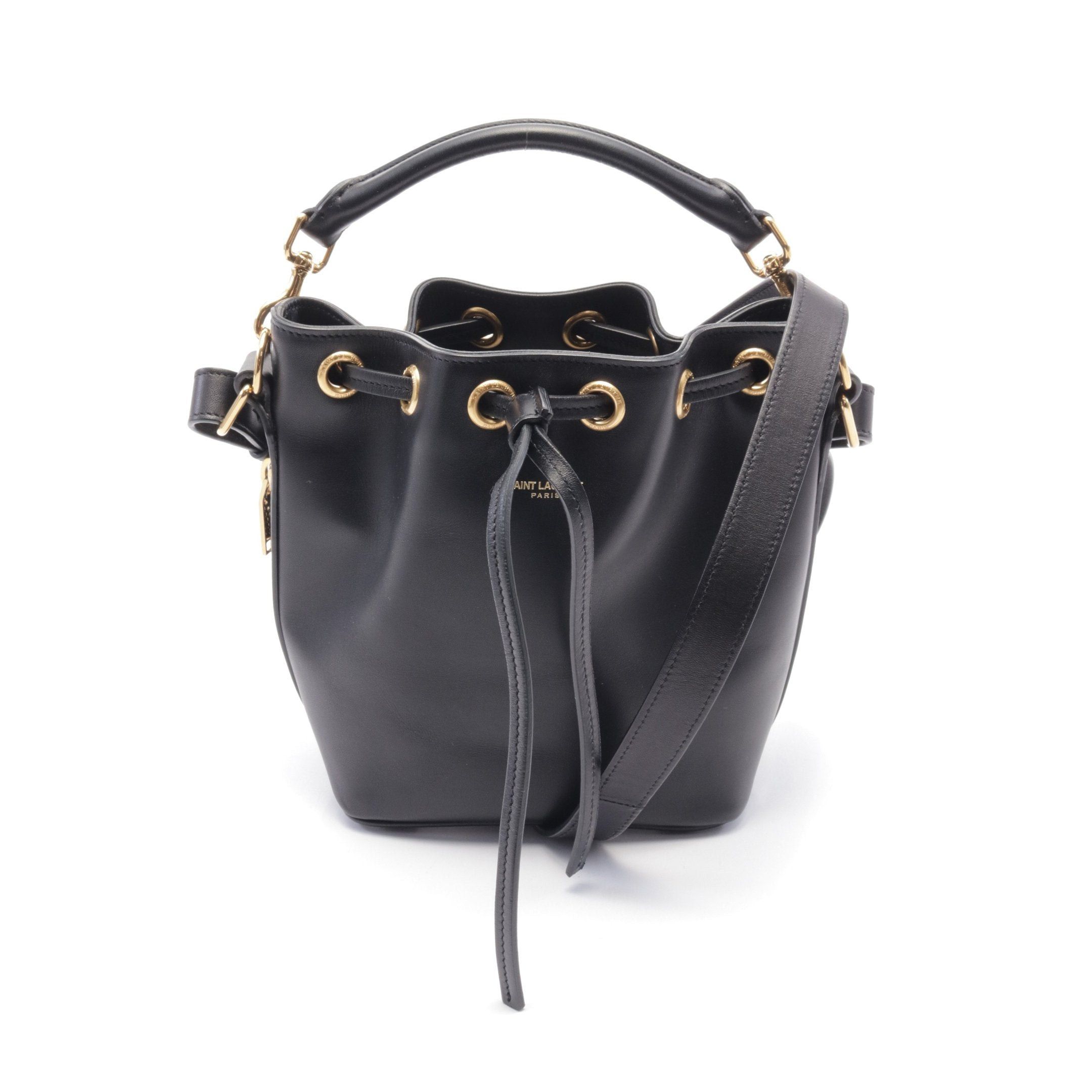 Yves Saint Laurent Yves Saint Laurent Emmanuel Shoulder Bag Leather Black Purse Size ONE SIZE - 1 Thumbnail
