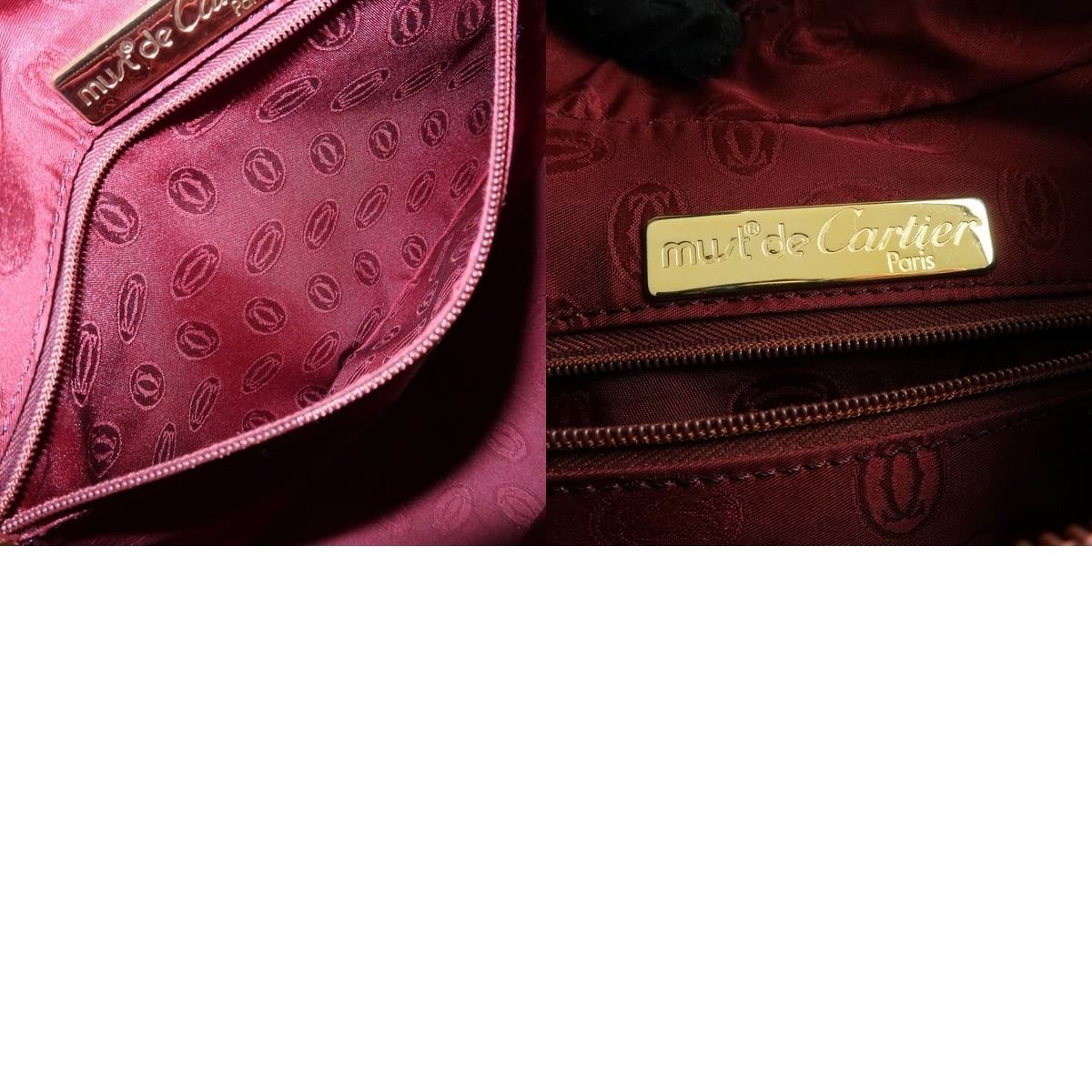 Cartier Must de Cartier Leather Shoulder Bag Burgundy Size ONE SIZE - 8 Thumbnail