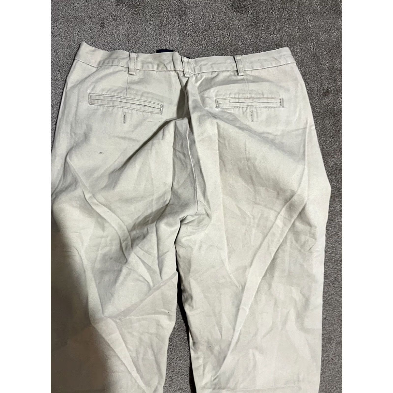 Gap Gap Capri Women's Size 4 Solid Cropped Beige Capris/Capri Jeans White Cotton Nylon Lycra Belted Zipper 5-Pocket Classic Vintage: No Mens Womens Girls? Size ONE SIZE - 5 Thumbnail