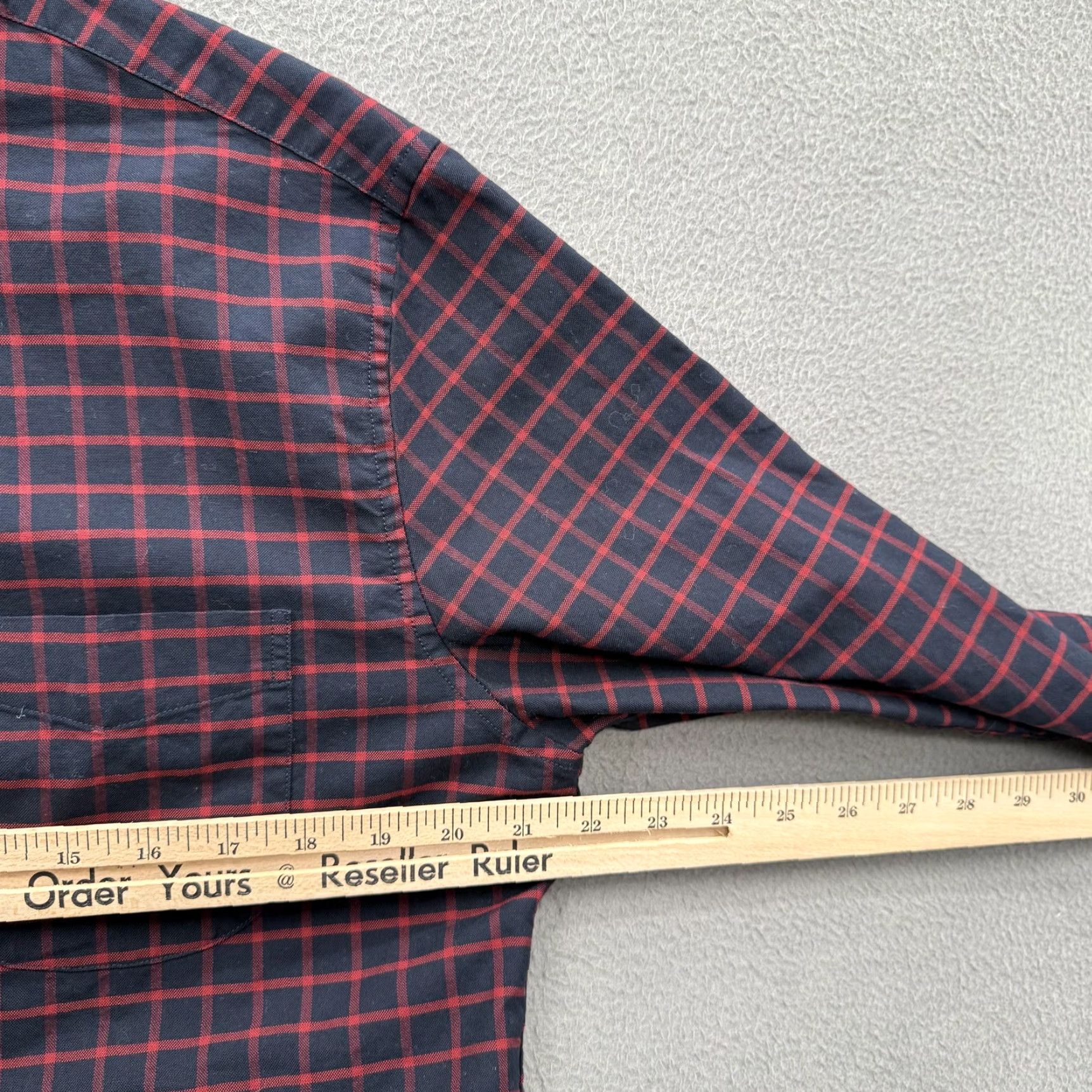 J.Crew VINTAGE J.CREW Shirt Mens Medium Navy Red Check Classic Fit American Pima Cotton Size US M / EU 48-50 / 2 - 6 Thumbnail