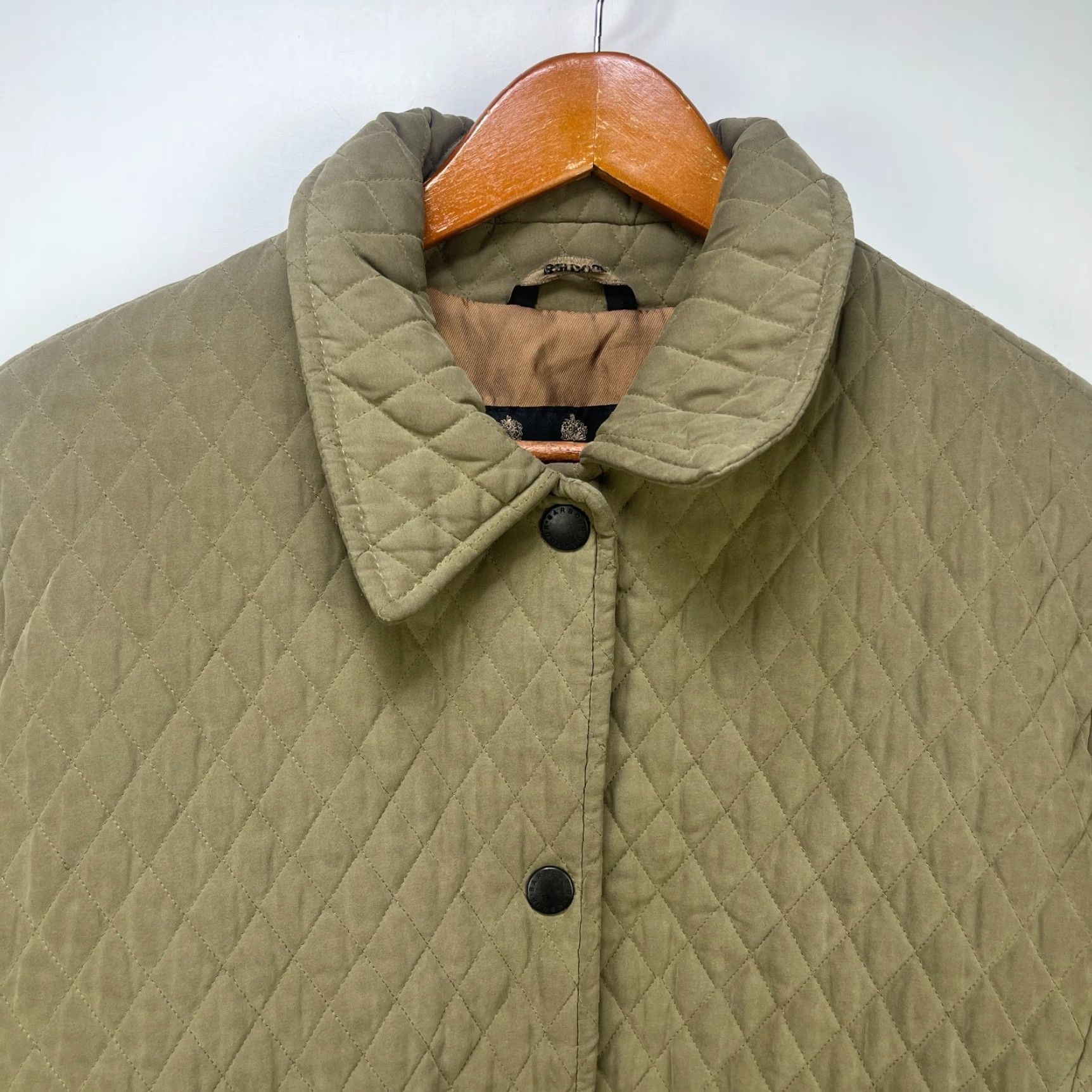 Barbour VINTAGE Barbour Jacket Womens 12 Quilted Tailored Beige Polyamide Outer Shell 12 Size XL / US 12-14 / IT 48-50 - 2 Thumbnail