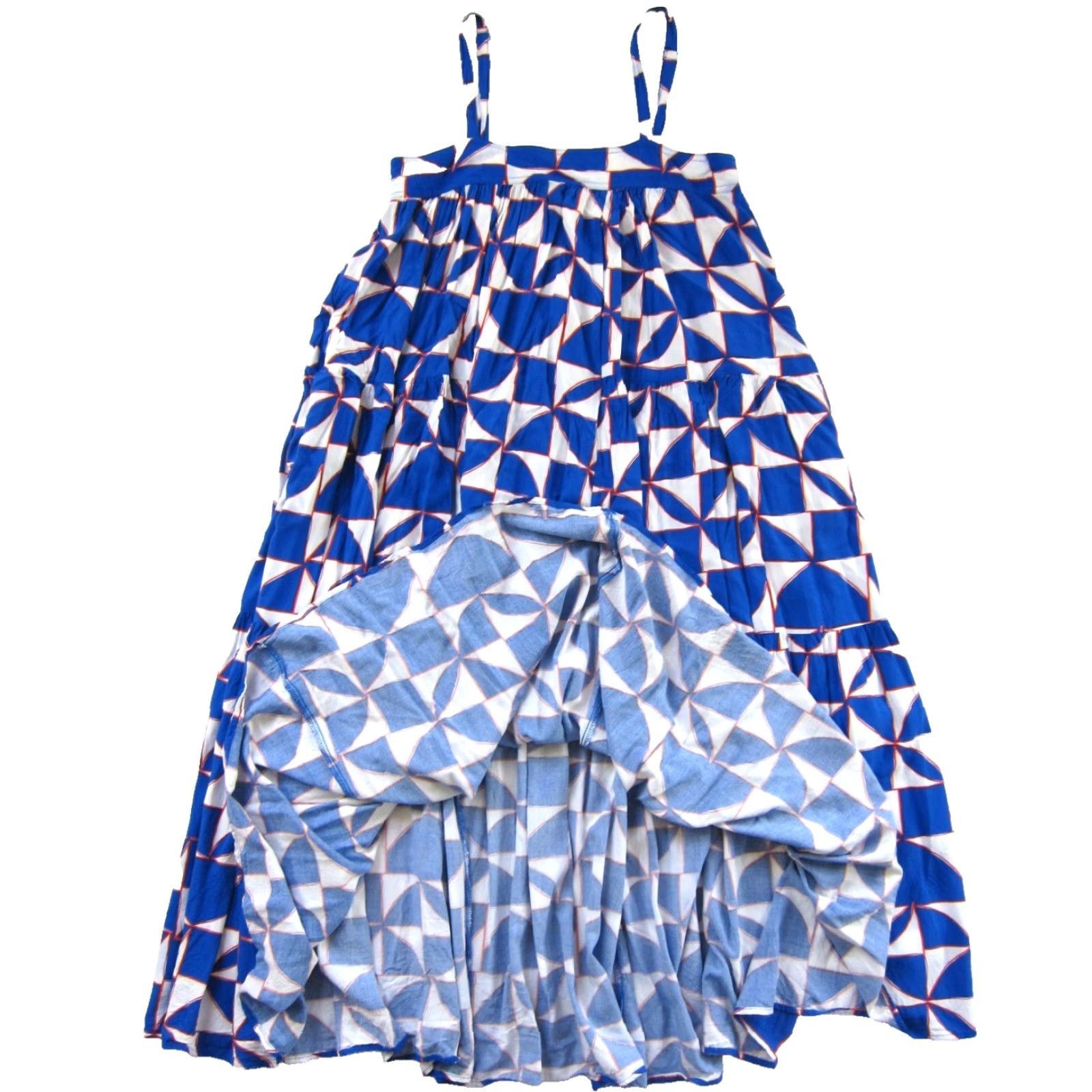 Vintage ABEL THE LABEL Blue White Orange Pocket Long Maxi Tank Dress S Size S / US 4 / IT 40 - 5 Thumbnail