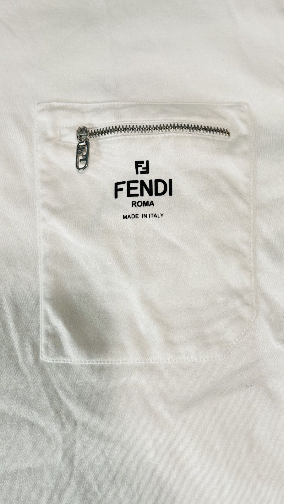 Fendi Fendi White Cotton T-Shirt w/ pocket Size US M / EU 48-50 / 2 - 4 Thumbnail