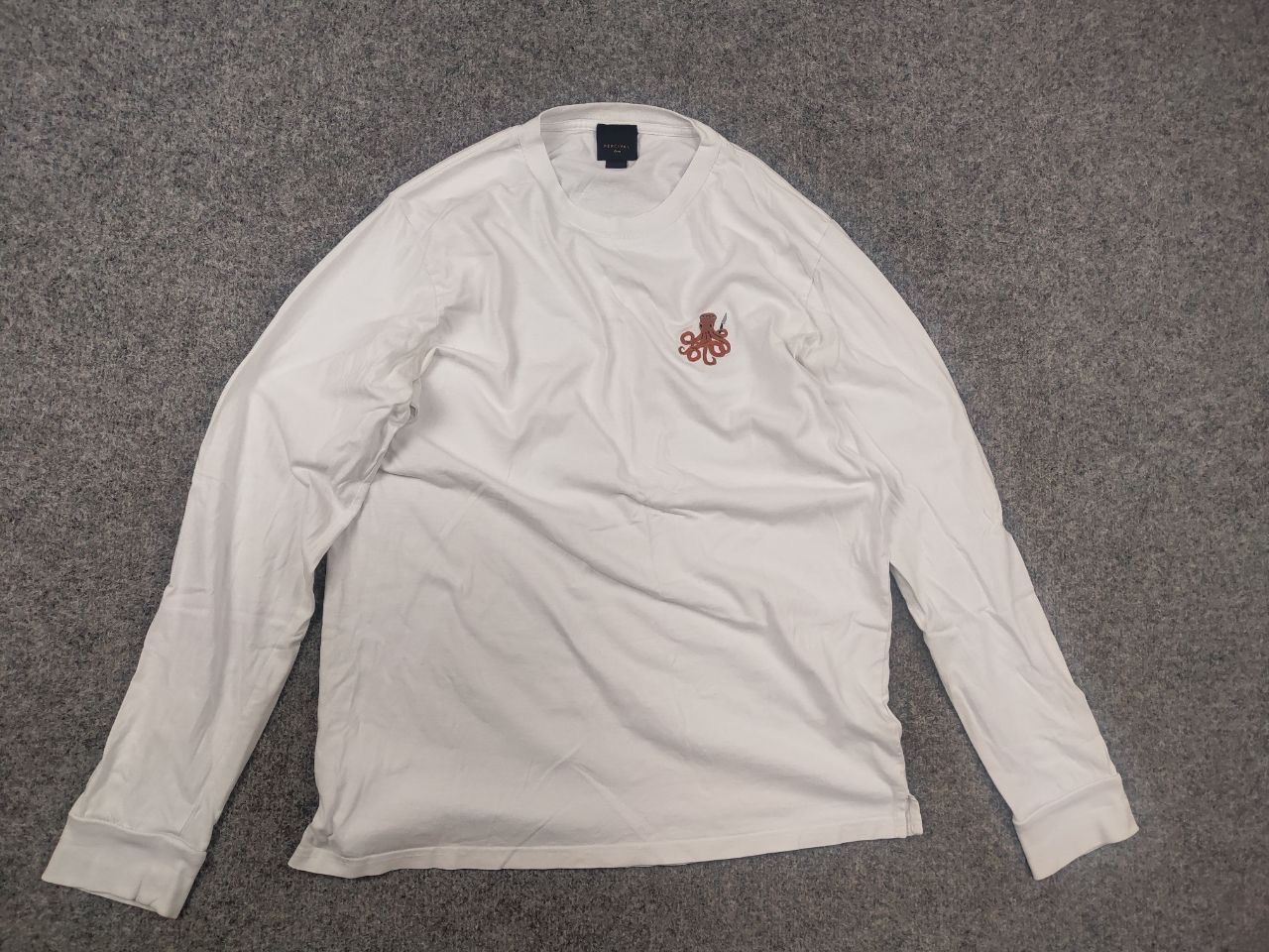 Percival Percival Design Logo White Cotton Regula Long Sleeve T Shirt Size US M / EU 48-50 / 2 - 7 Thumbnail