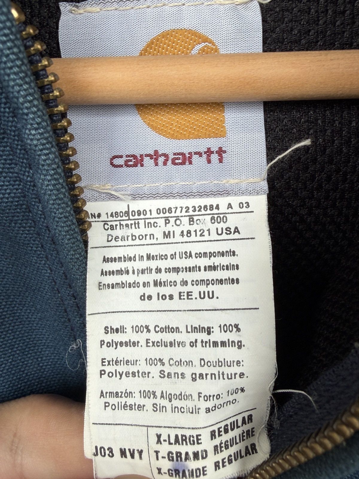 Carhartt Faded Distressed Blue Vintage Carhartt Jacket J03 NVY BLU Size US XL / EU 56 / 4 - 6 Thumbnail