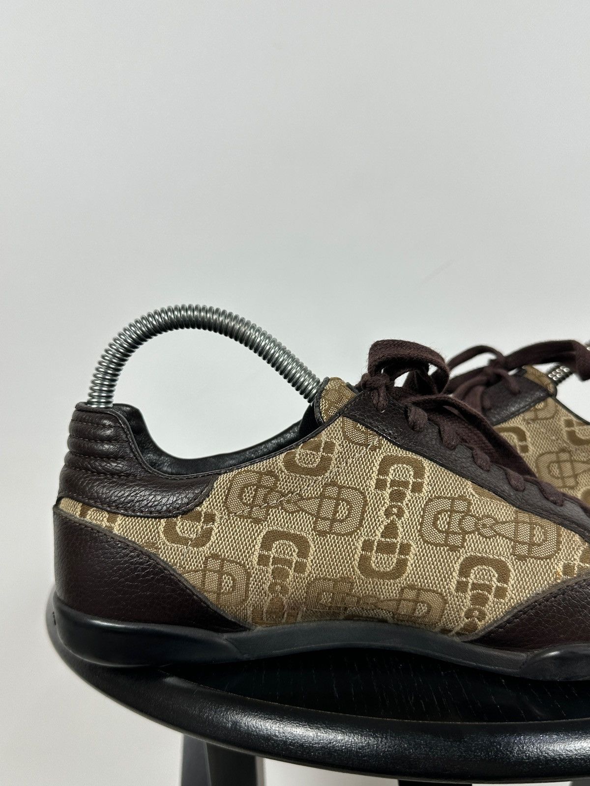Gucci Gucci GG Monogram Leather/Canvas Lace Up Low Sneakers Size US 6 / IT 36 - 18 Thumbnail