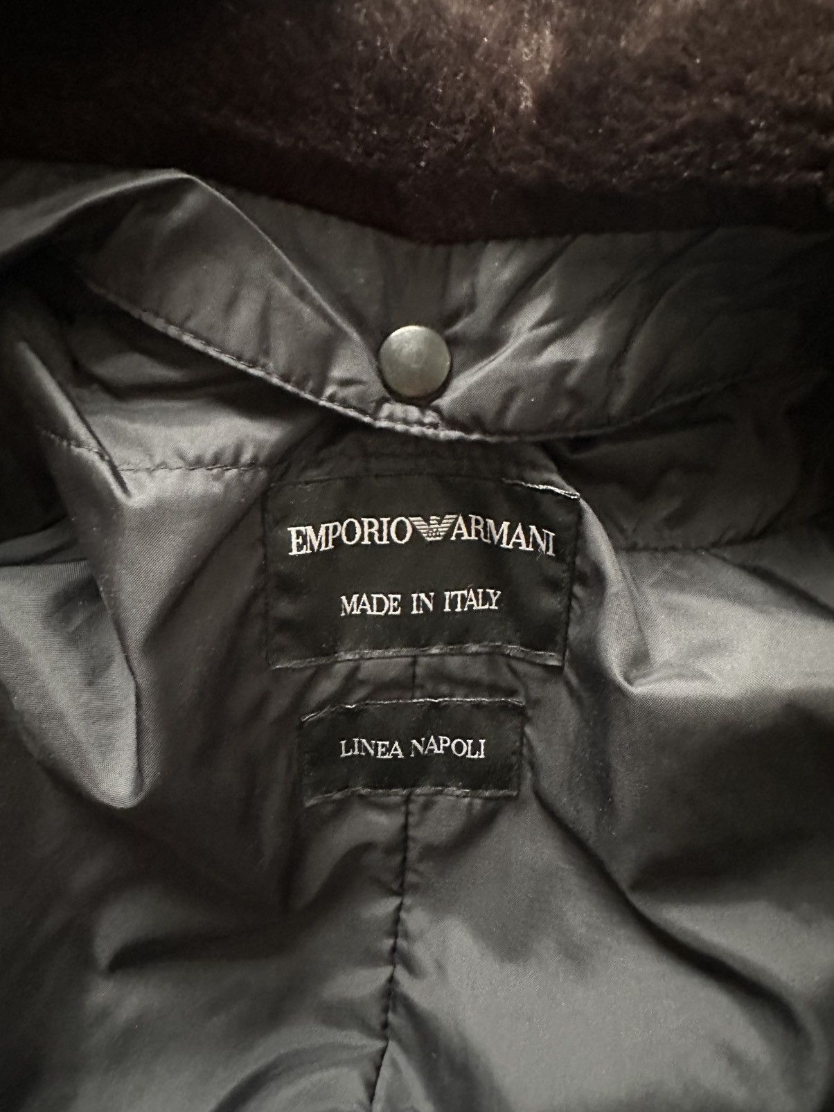 Emporio Armani Emporio Armani Black Belted Coat Linea Napoli Men Size 50 Size US M / EU 48-50 / 2 - 2 Thumbnail