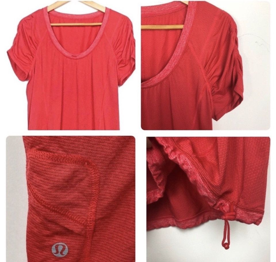Lululemon Lululemon Run: Willpower Tech Short Sleeve Tee Top Red sz.6 Size S / US 4 / IT 40 - 5 Thumbnail