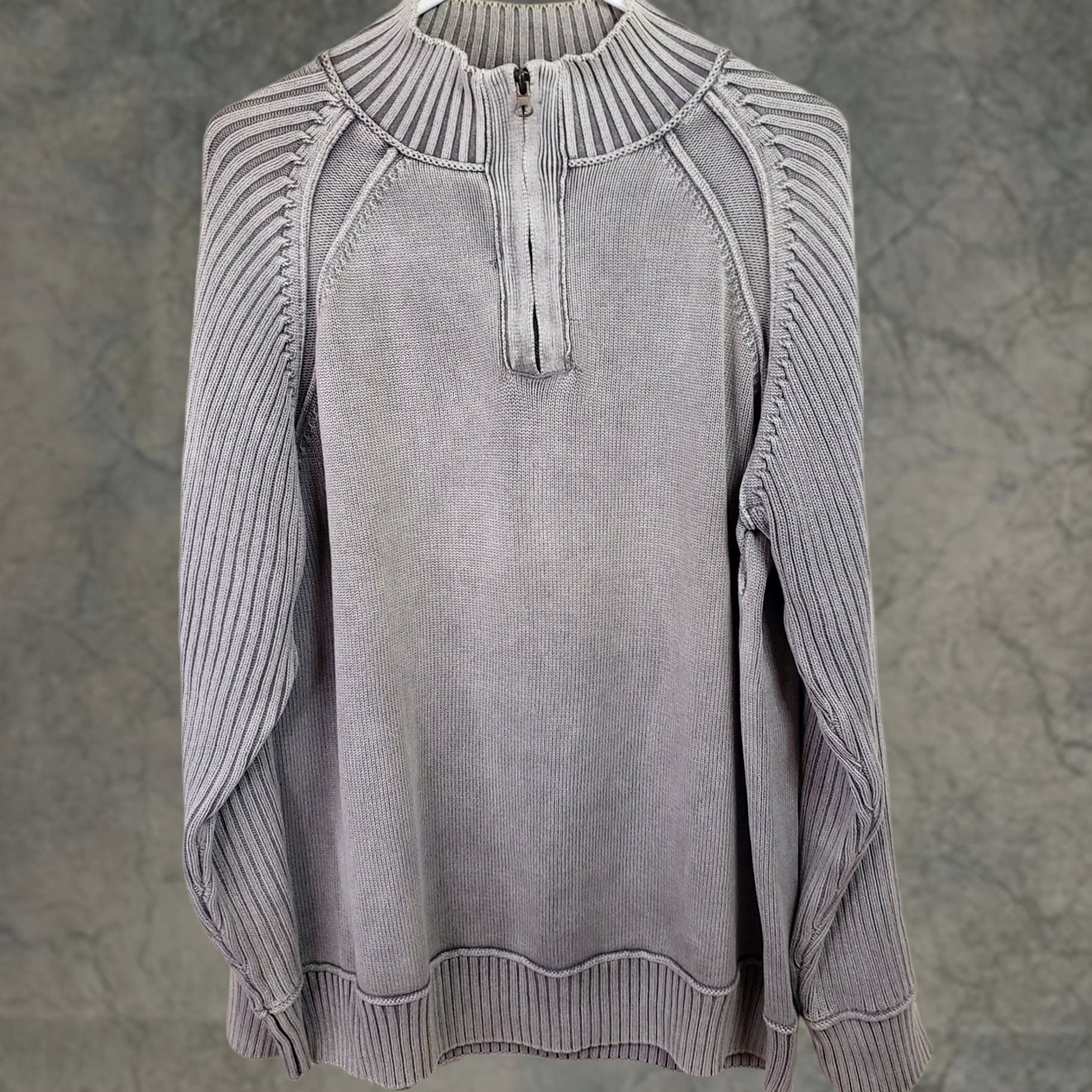 Vintage F /X Fusion Sweater 1/4 Zip Gray Long Sleeve Pullover Cotton Blend Large Men Size US L / EU 52-54 / 3 - 1 Thumbnail