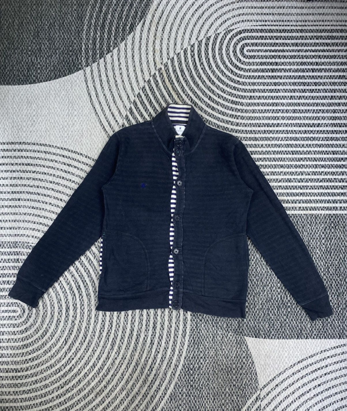R.Newbold Vtg R.Newbold Button Up Striped Lining Sweat Jacket Size US M / EU 48-50 / 2 - 1 Thumbnail