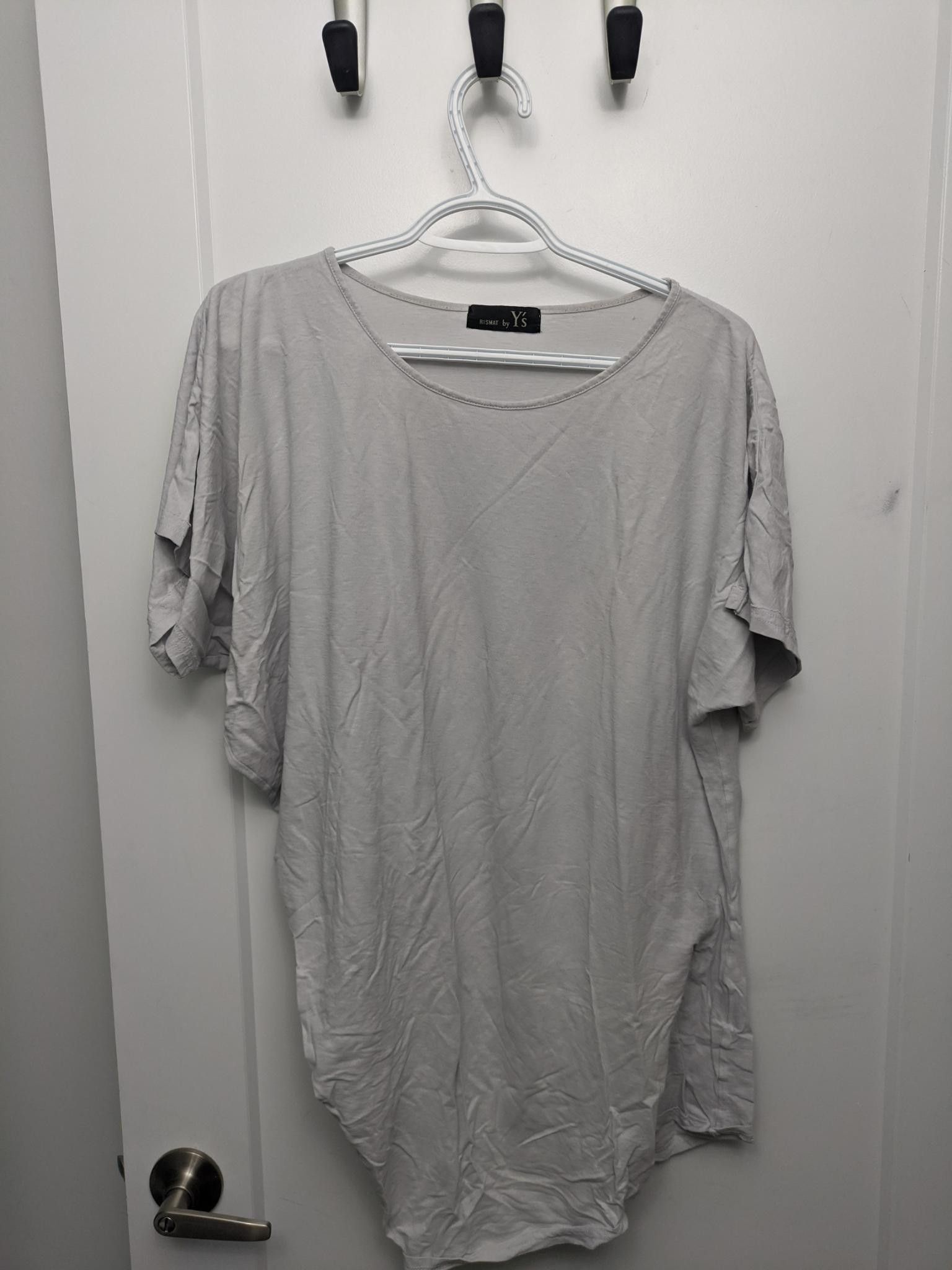 Yohji Yamamoto Y's by RISMAT J-Cut Tee (YE-K66-047) Size L / US 10 / IT 46 - 1 Thumbnail